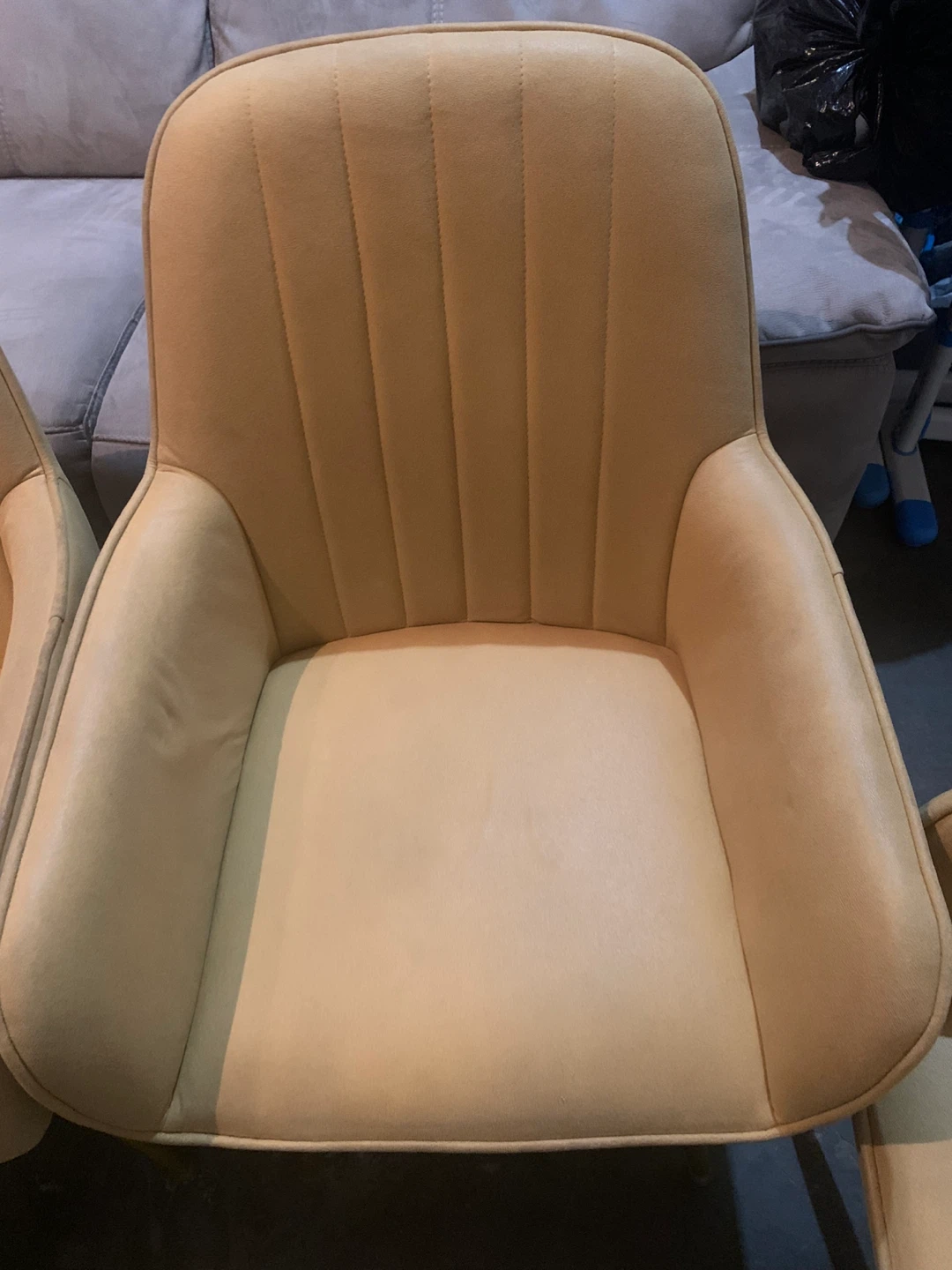 Set of  6 Accent Chairs - Grey and Yellow - photo 2