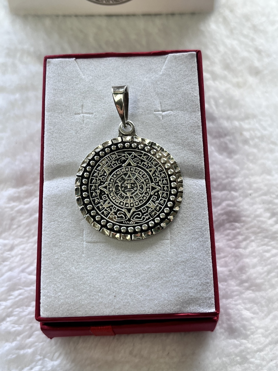 Silver 9.25 Aztec Calendar Pendant
