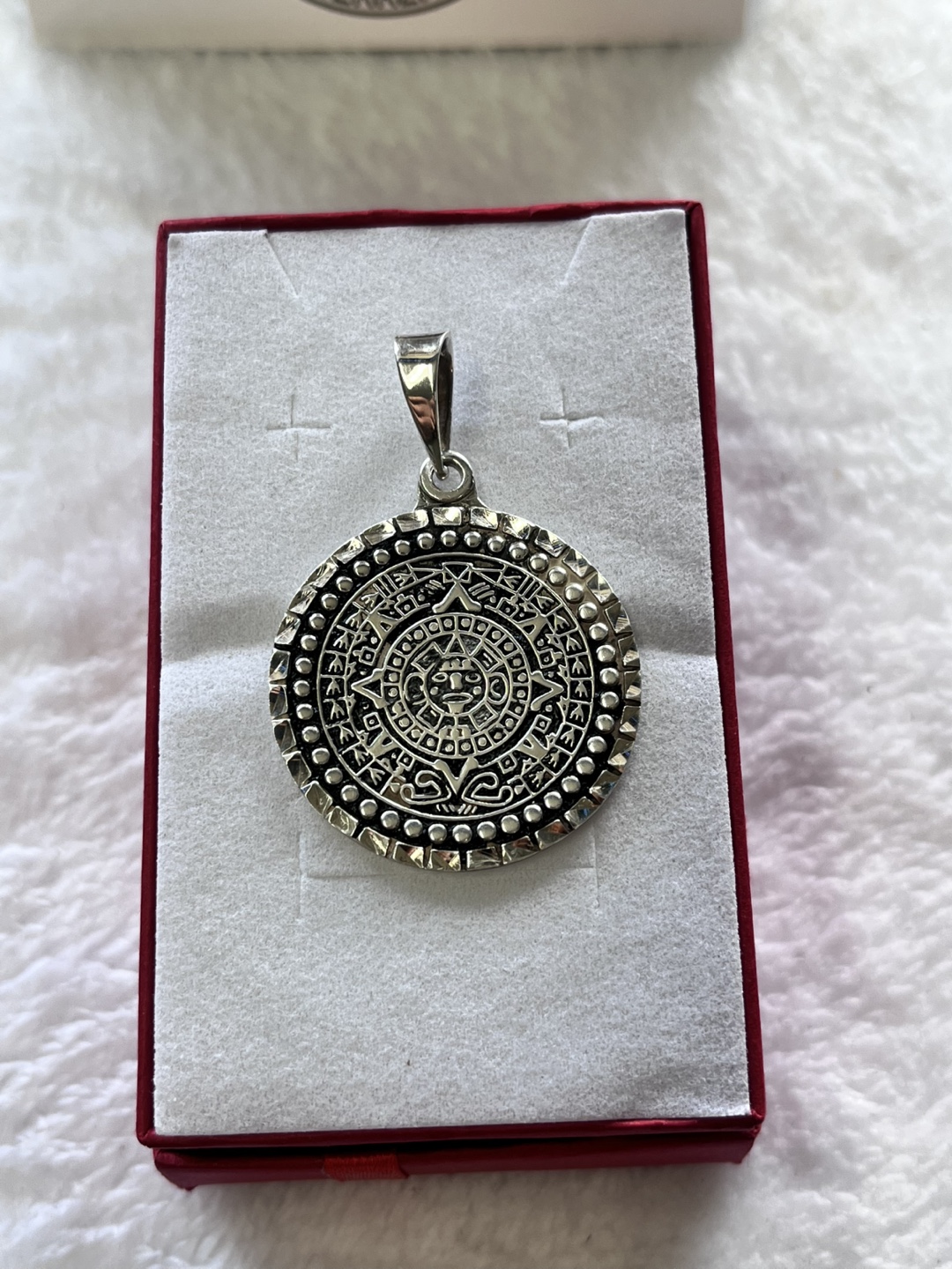 Silver 9.25 Aztec Calendar Pendant - photo 3