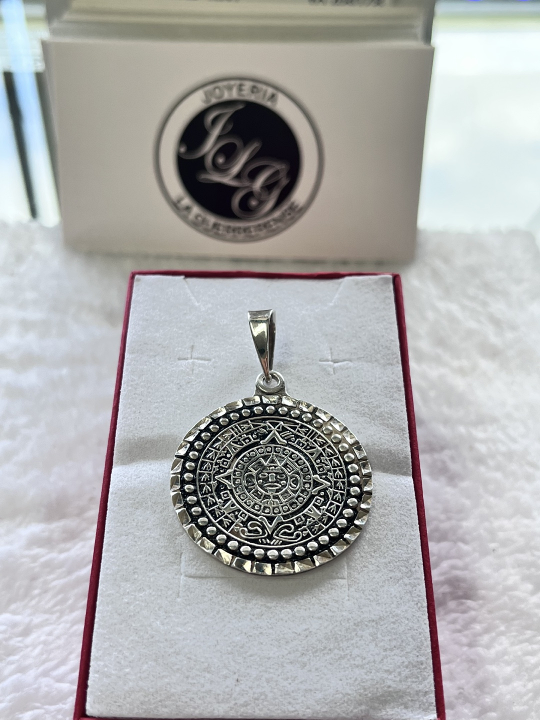 Silver 9.25 Aztec Calendar Pendant - photo 2