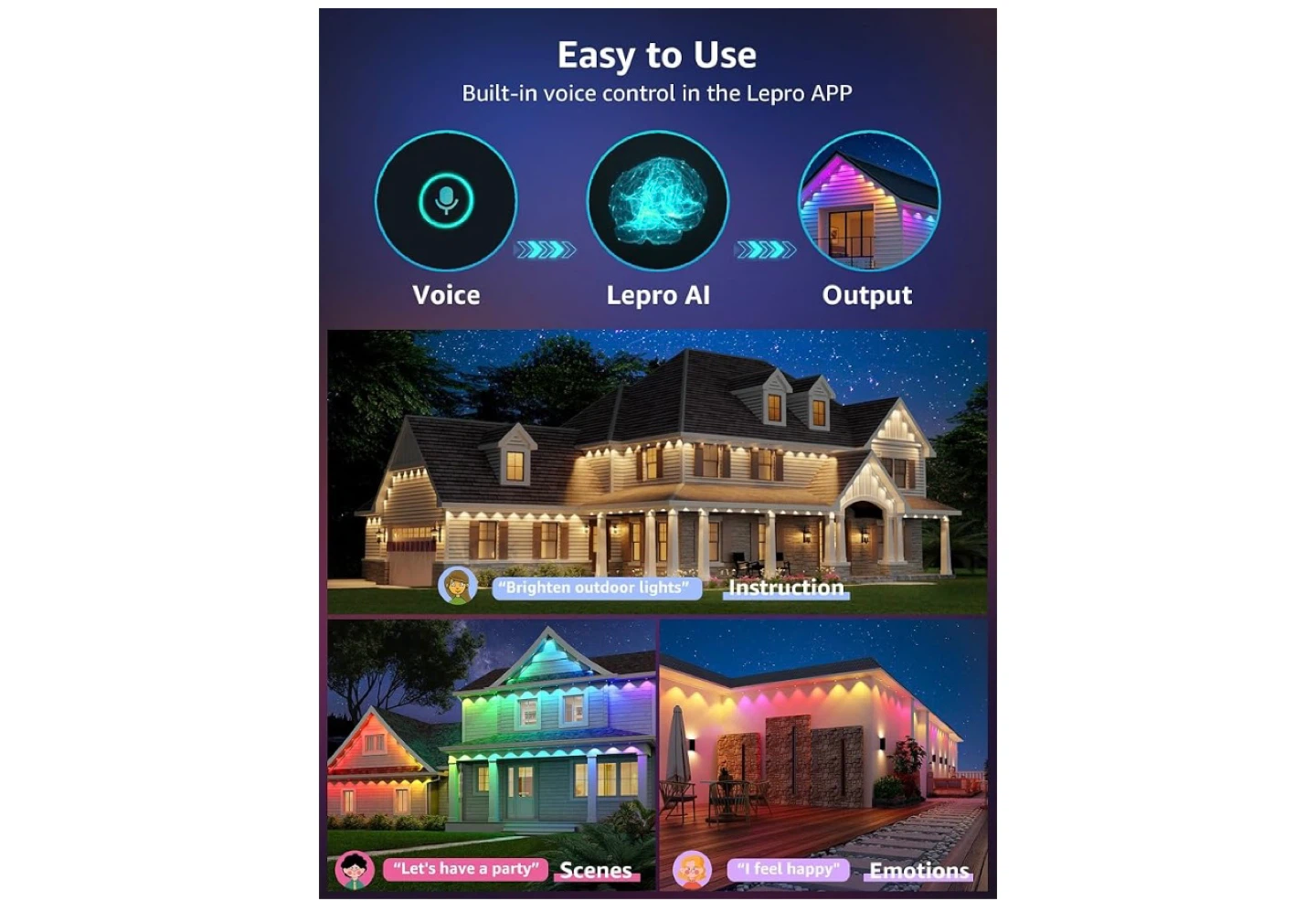 Lepro E1 AI LED Permanent Outdoor Lights 150ft - photo 3