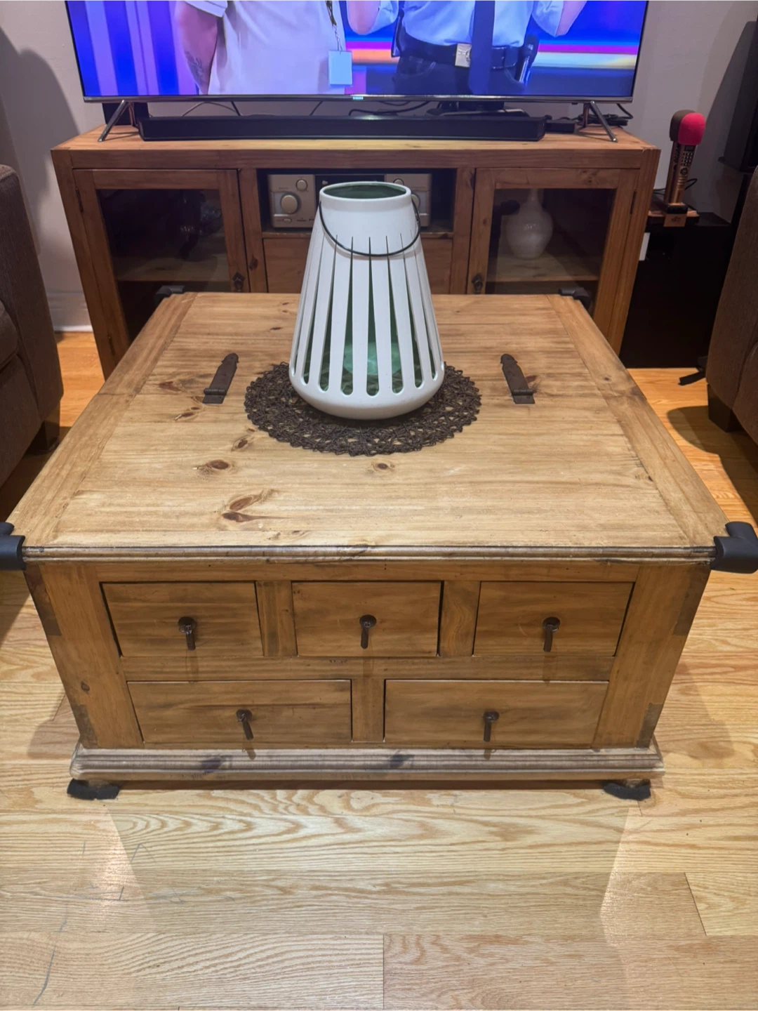Wooden Coffee Table with Drawers
