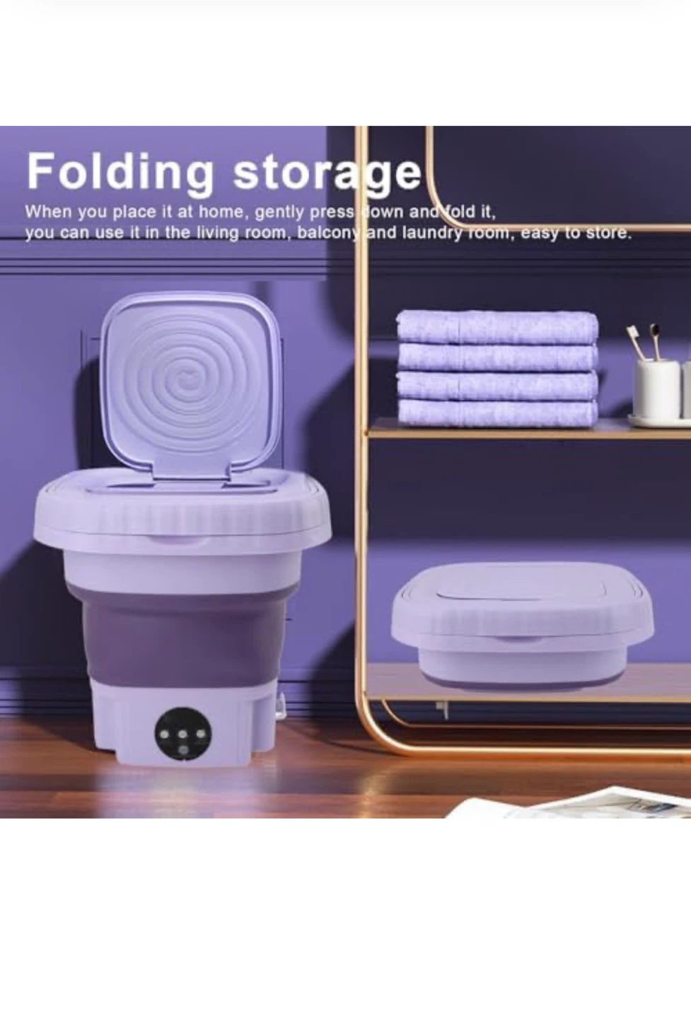 Portable Washing Machine, 11L Foldable Mini Washing Machine - photo 3