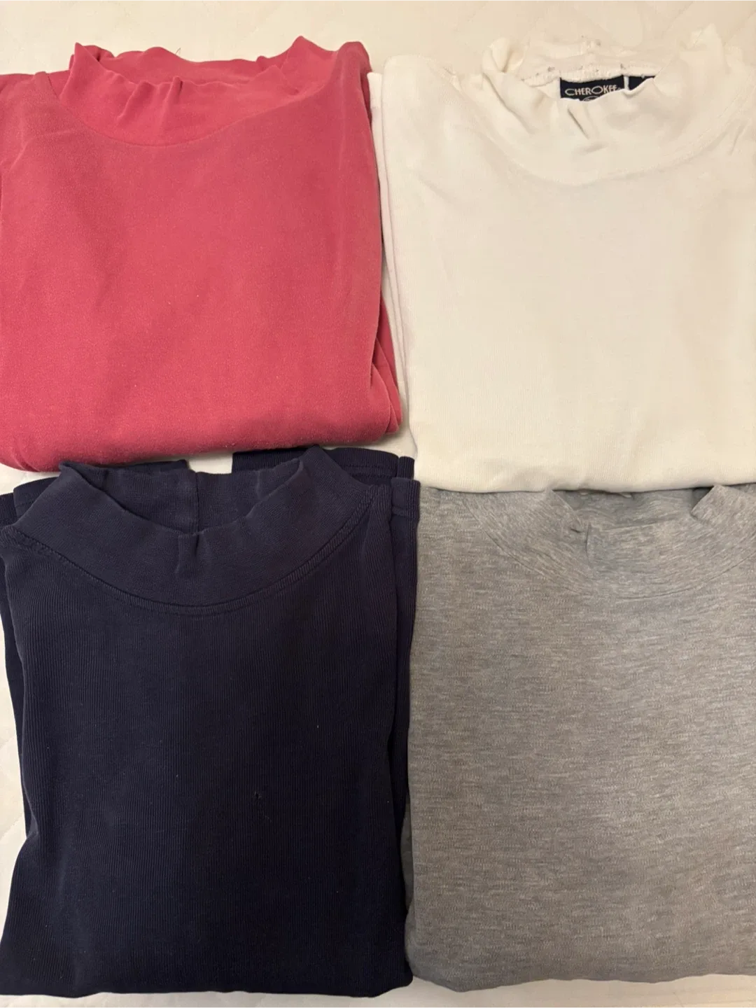 Set of 4 Cherokee Mock Neck Long Sleeve Tops - Sizes S & M thumbnail