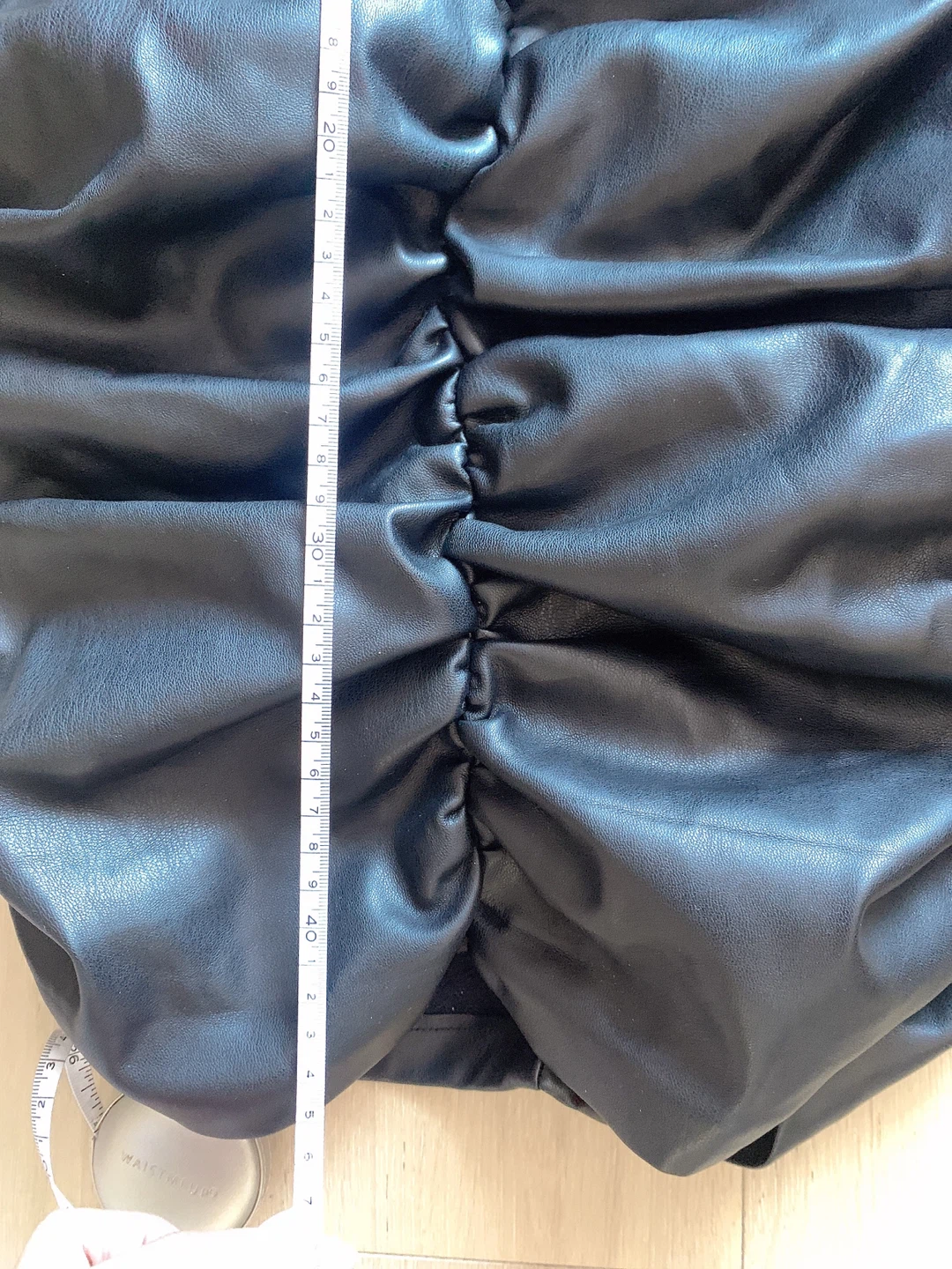 Zara Faux Leather Ruched Skirt - Size XS - photo 5