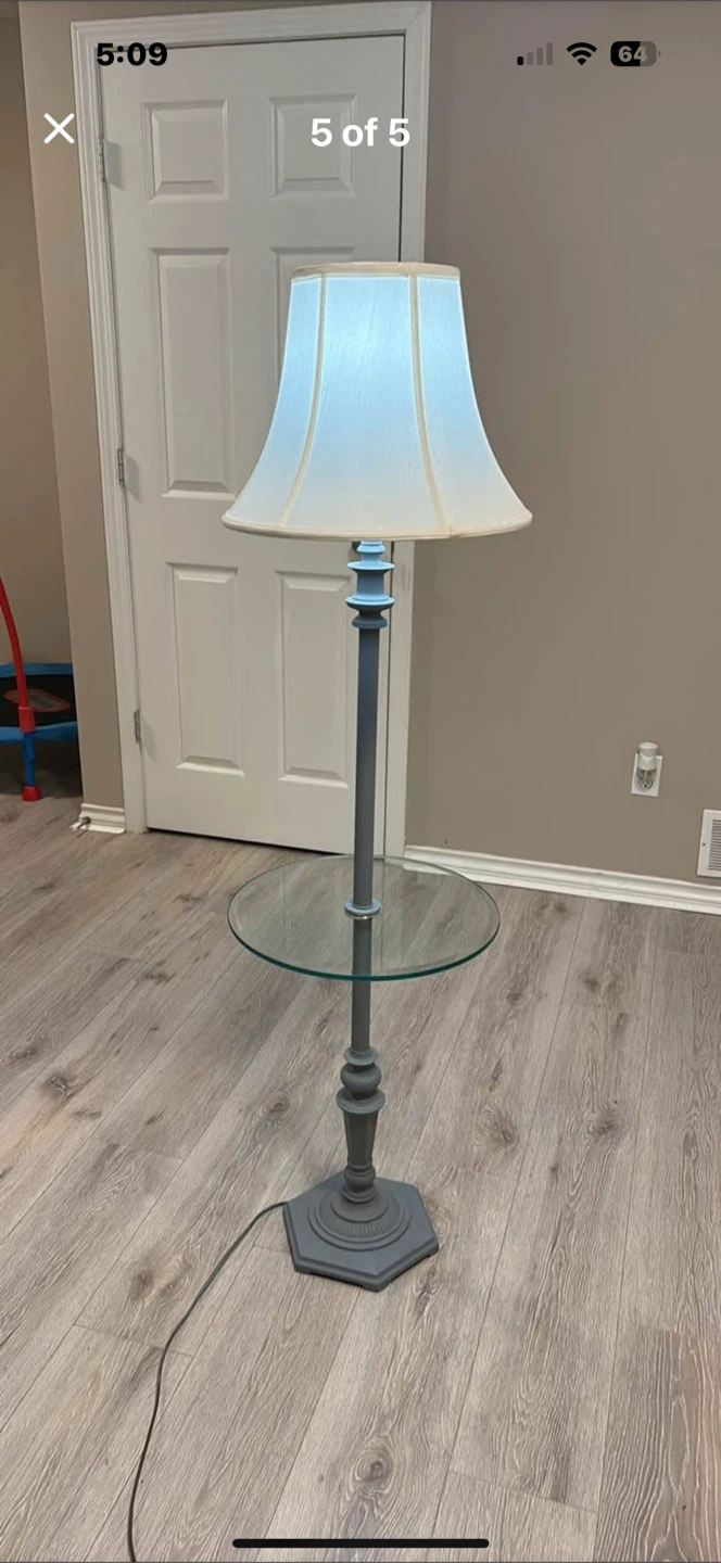 Floor Lamp with Glass Table - Grey - photo 3