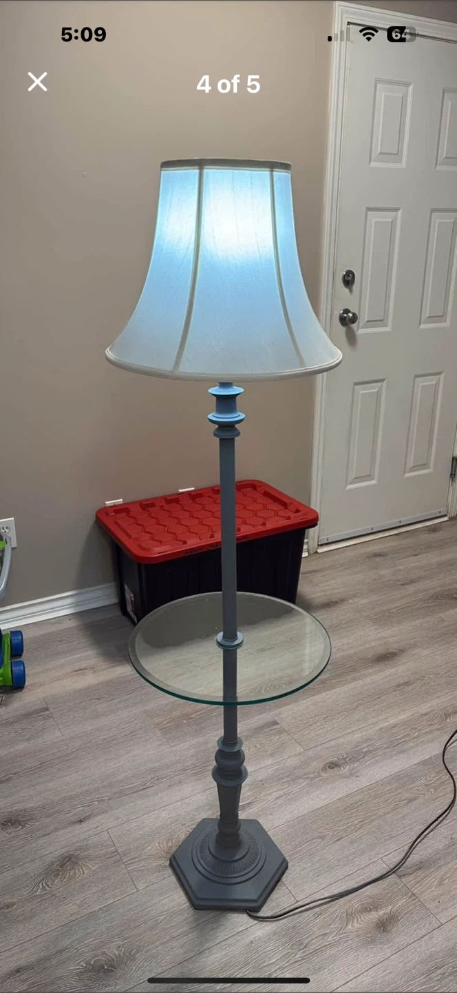 Floor Lamp with Glass Table - Grey - photo 4