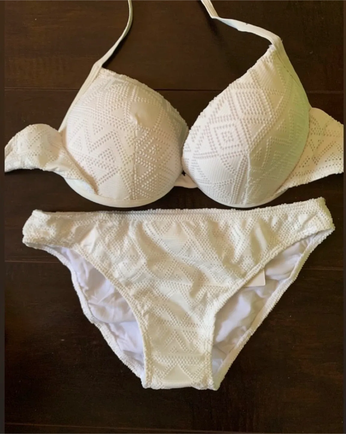 White Textured Bikini Set thumbnail