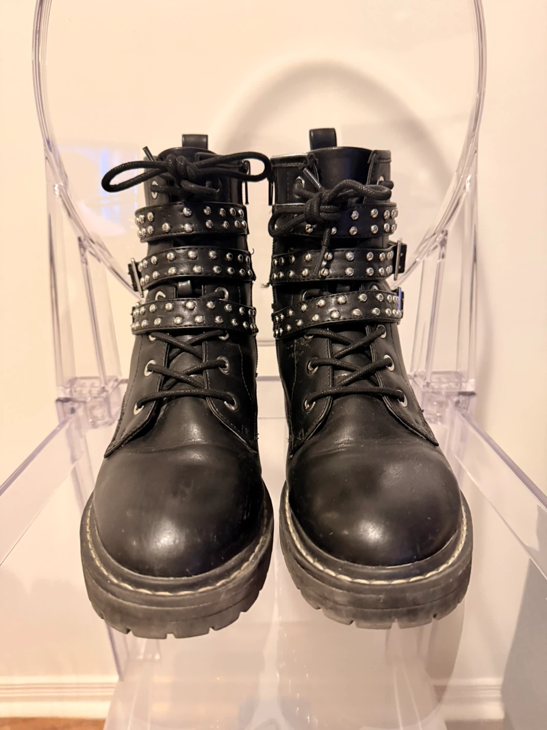Black Studded Ankle Boots - photo 3