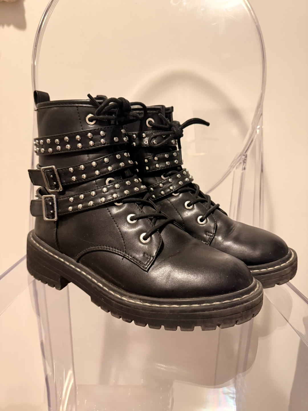 Black Studded Ankle Boots - photo 2