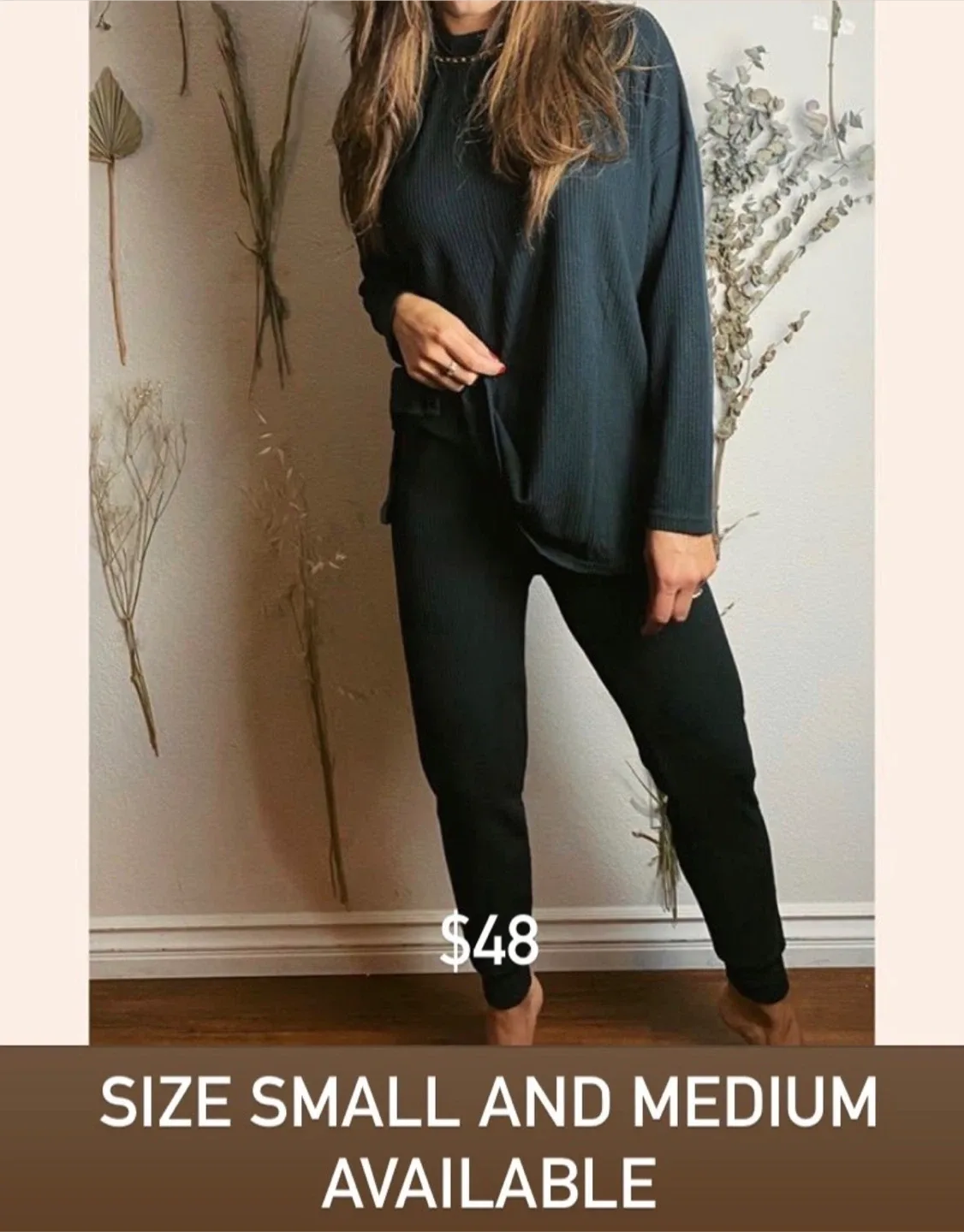 Ribbed Knit Lounge Set - Size Medium image indicator(3)