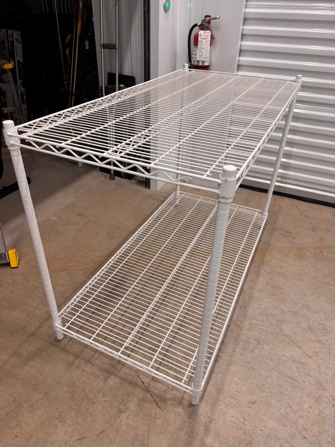 White Metal Wire Shelving Unit - photo 2