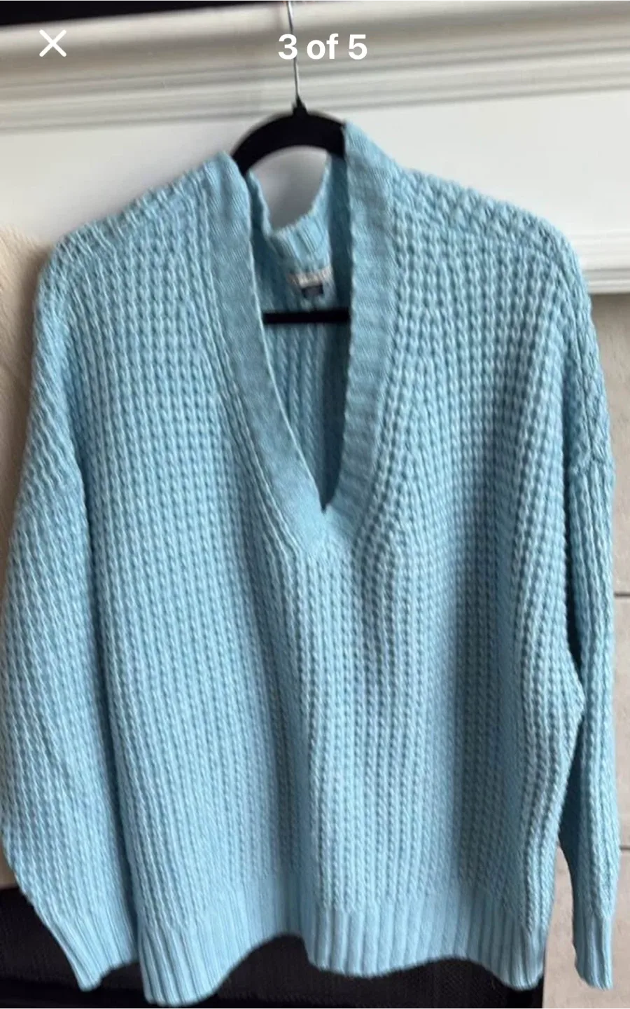 Light Blue V-Neck Sweater image indicator(2)