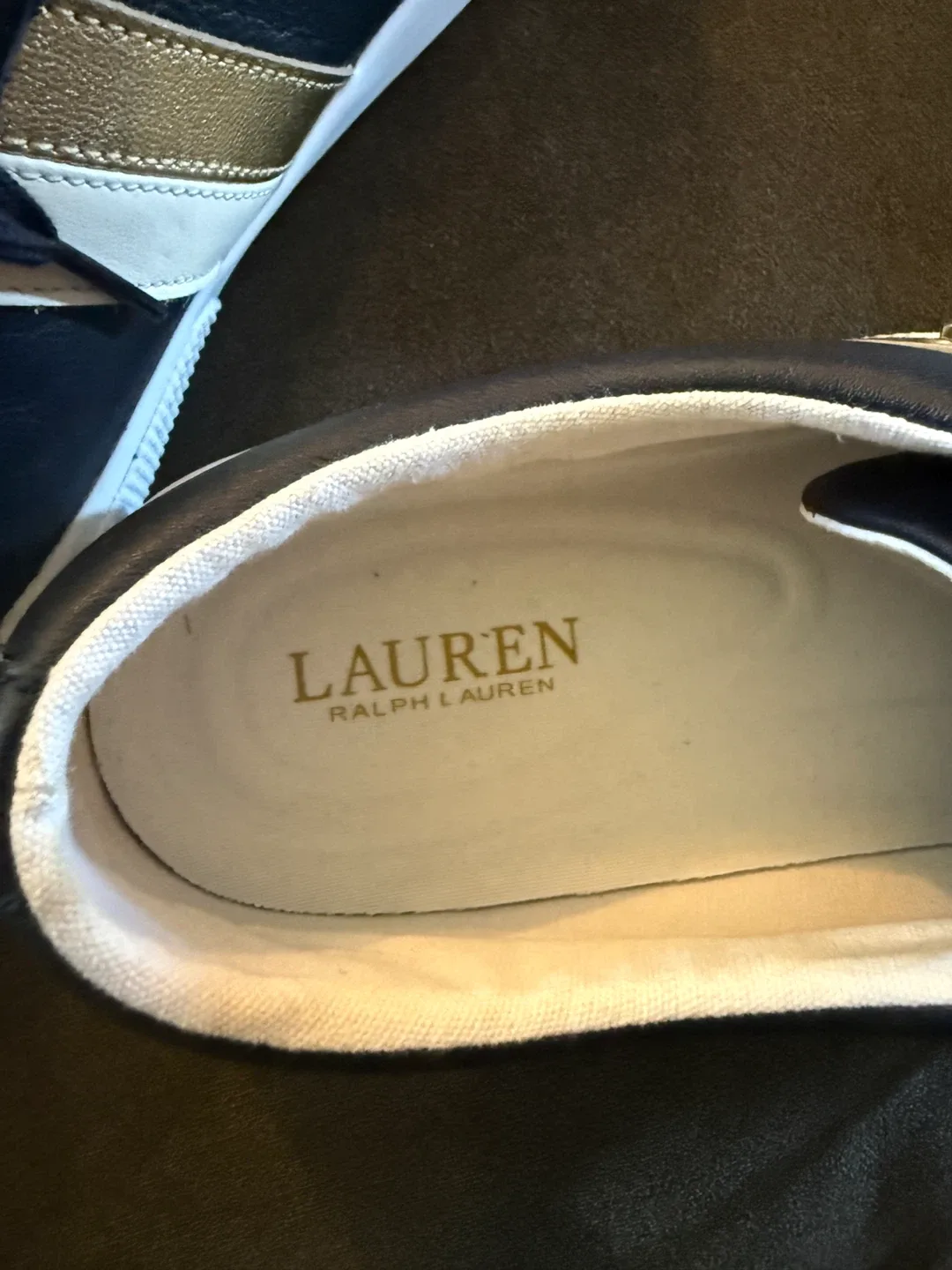 Ralph Lauren Navy Leather Sneakers - Size 9 image indicator(2)