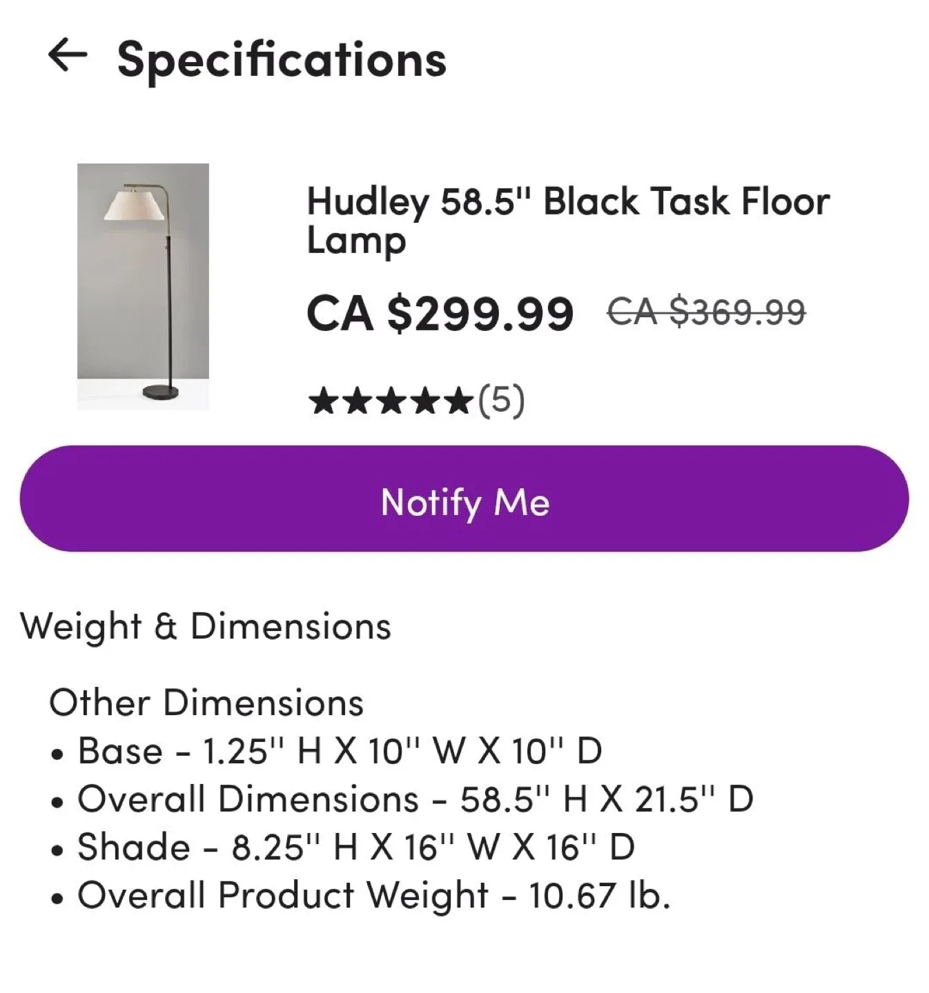 Floor Lamp - Black & Gold Accent image indicator(6)