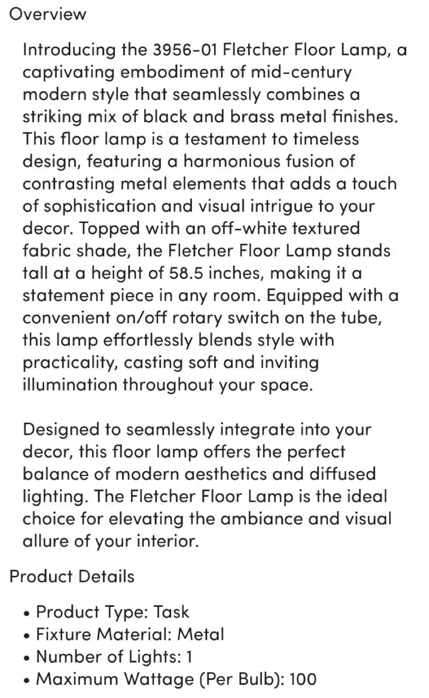 Floor Lamp - Black & Gold Accent image indicator(8)