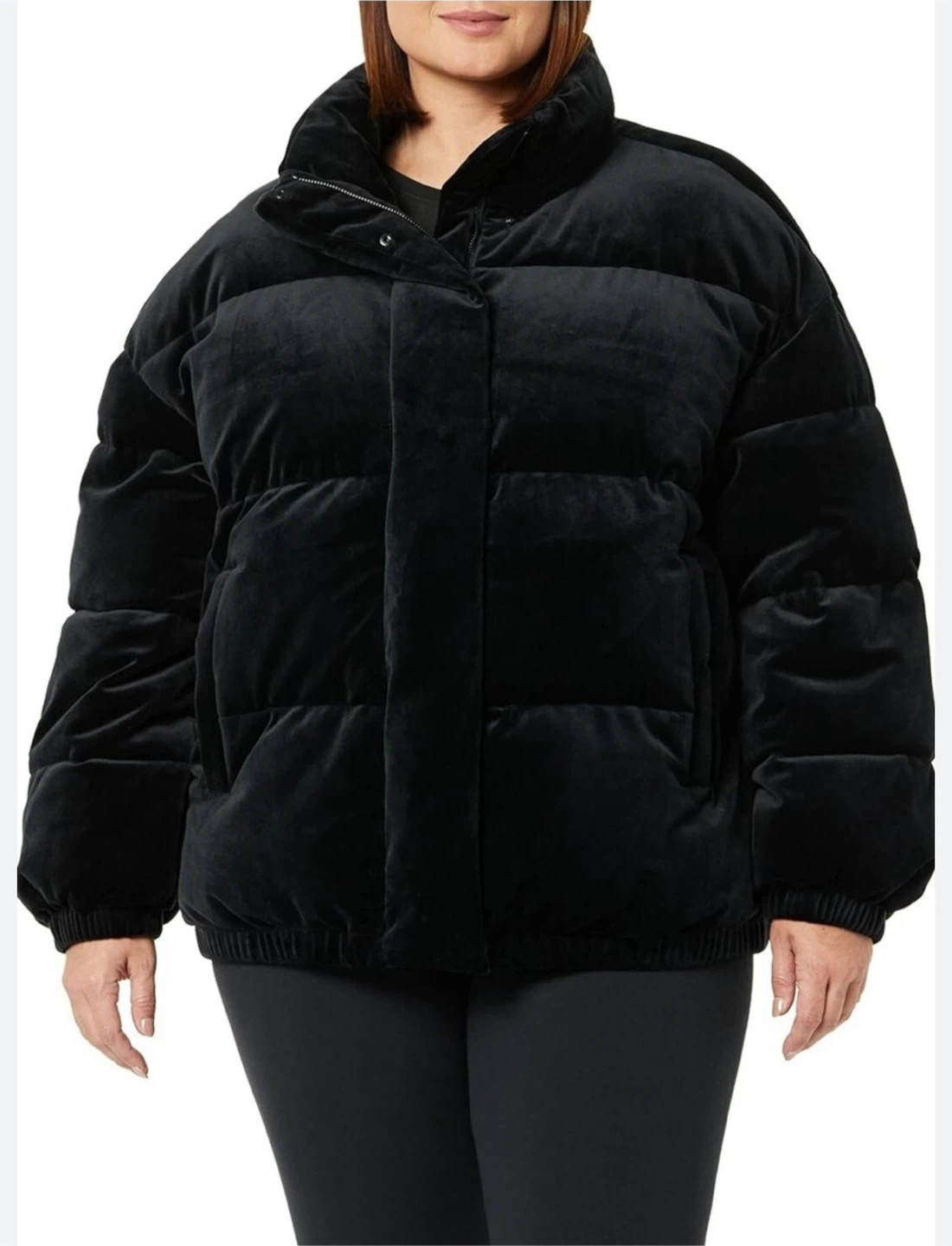 NEW! Daily Ritual Velour Mock-Neck Short Puffer Jacket