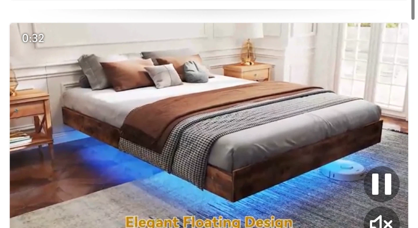 Floating Bed Frame with LED Lights - photo 5