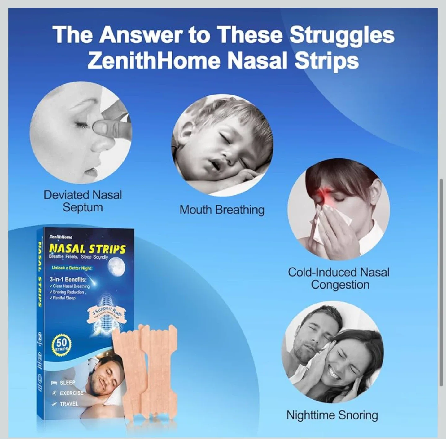 ZenithHome Nasal Strips - 50 Strips image indicator(4)