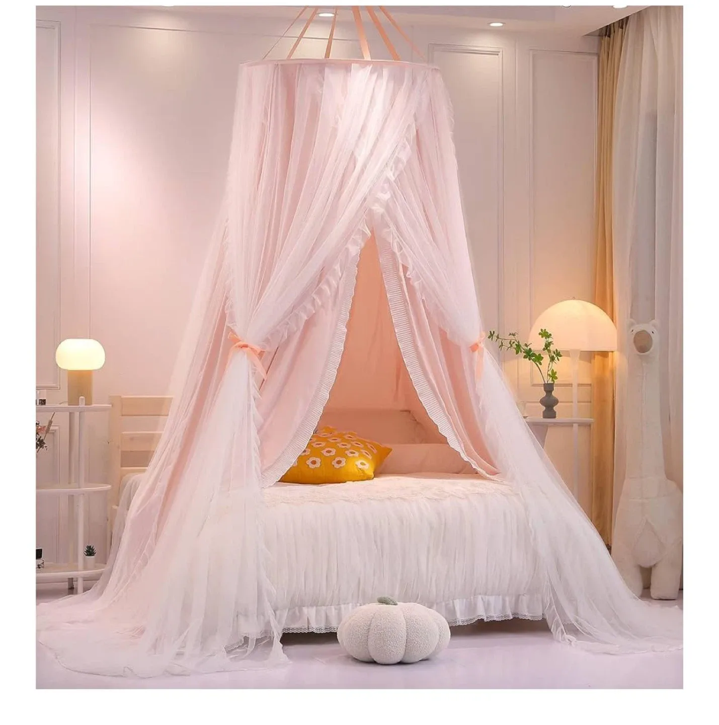 Pink Princess Canopy Bed & Headboard thumbnail