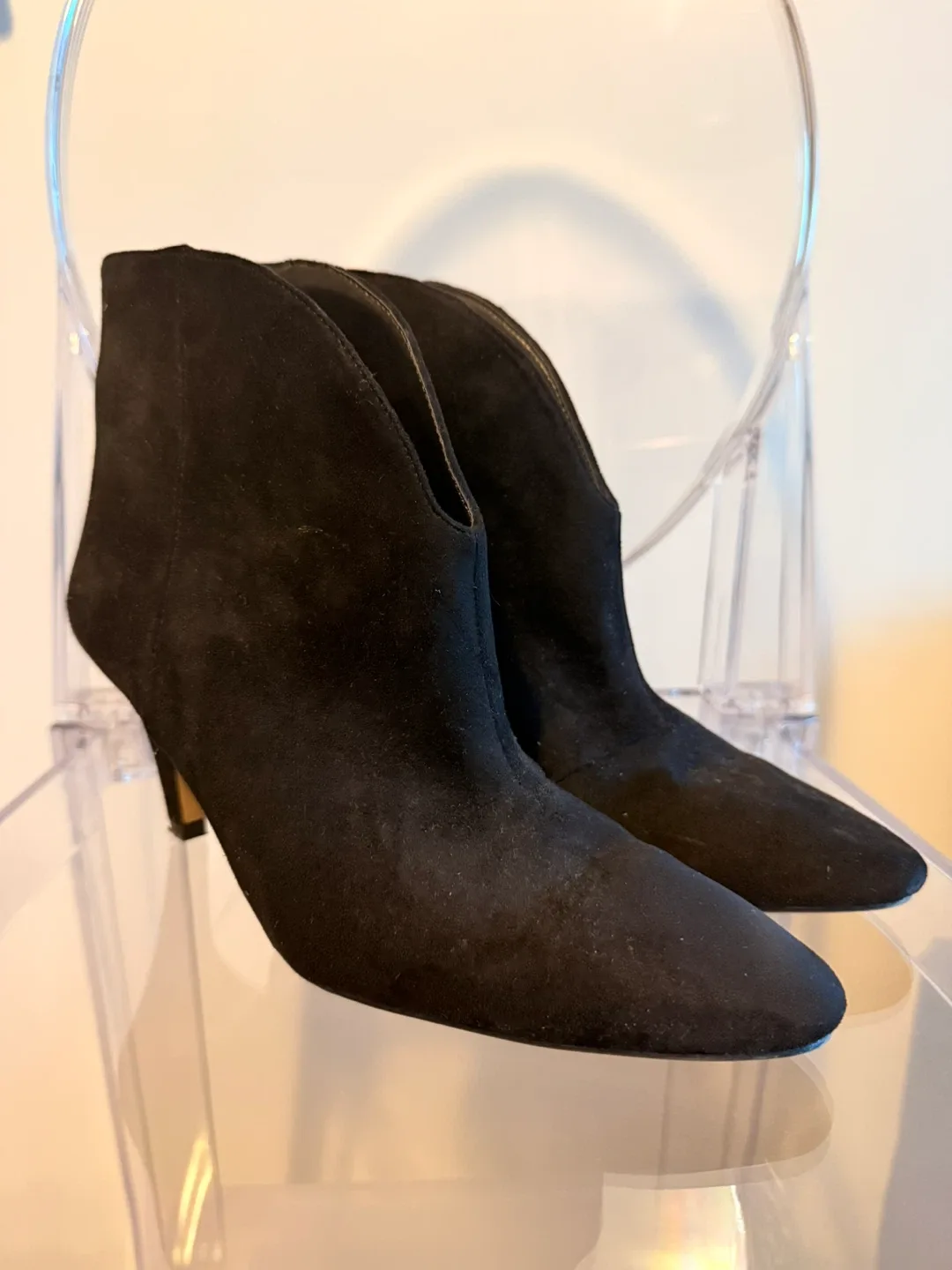 H&M Faux Suede Black Ankle Boots image indicator(2)