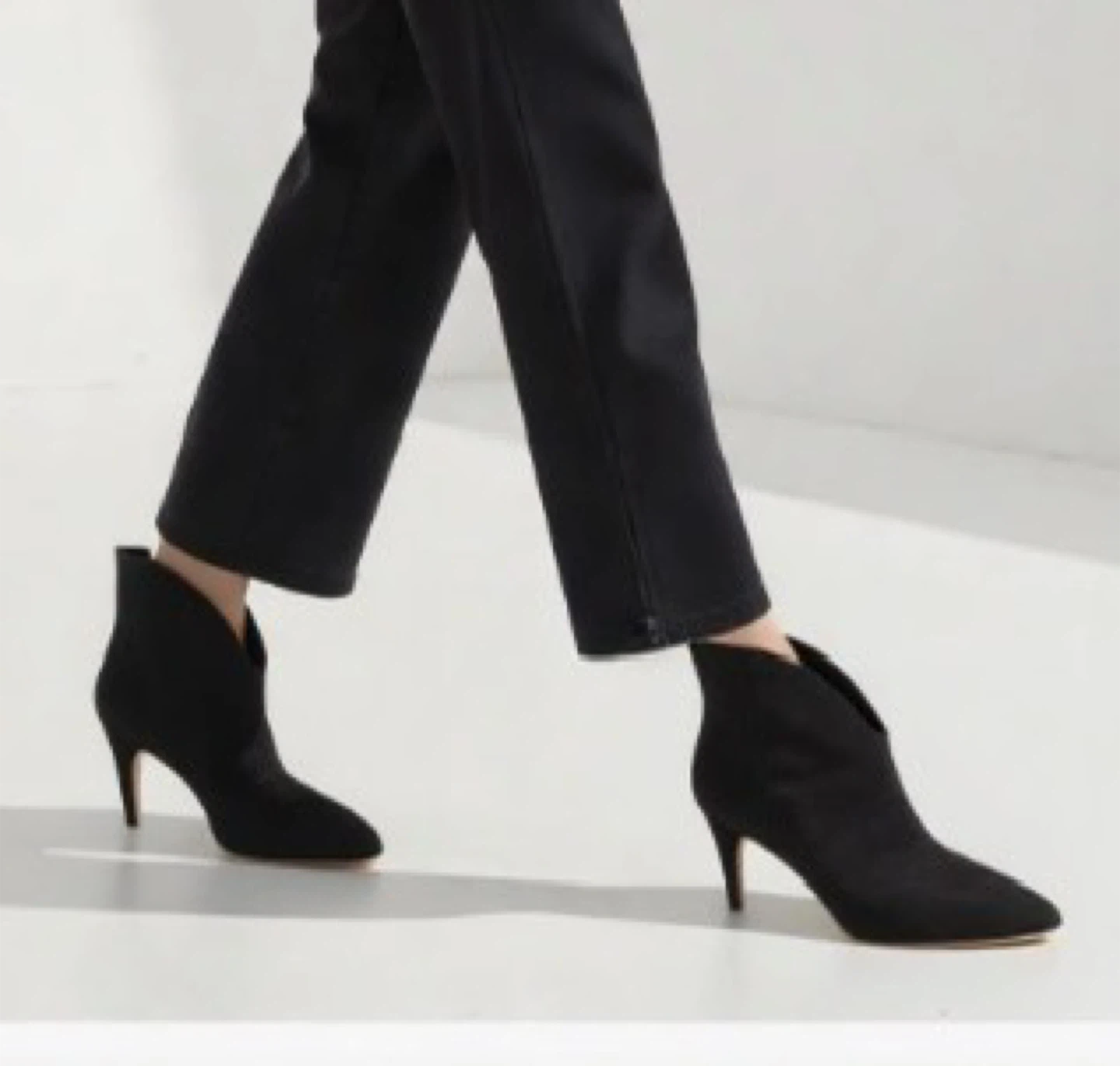 H&M Faux Suede Black Ankle Boots
