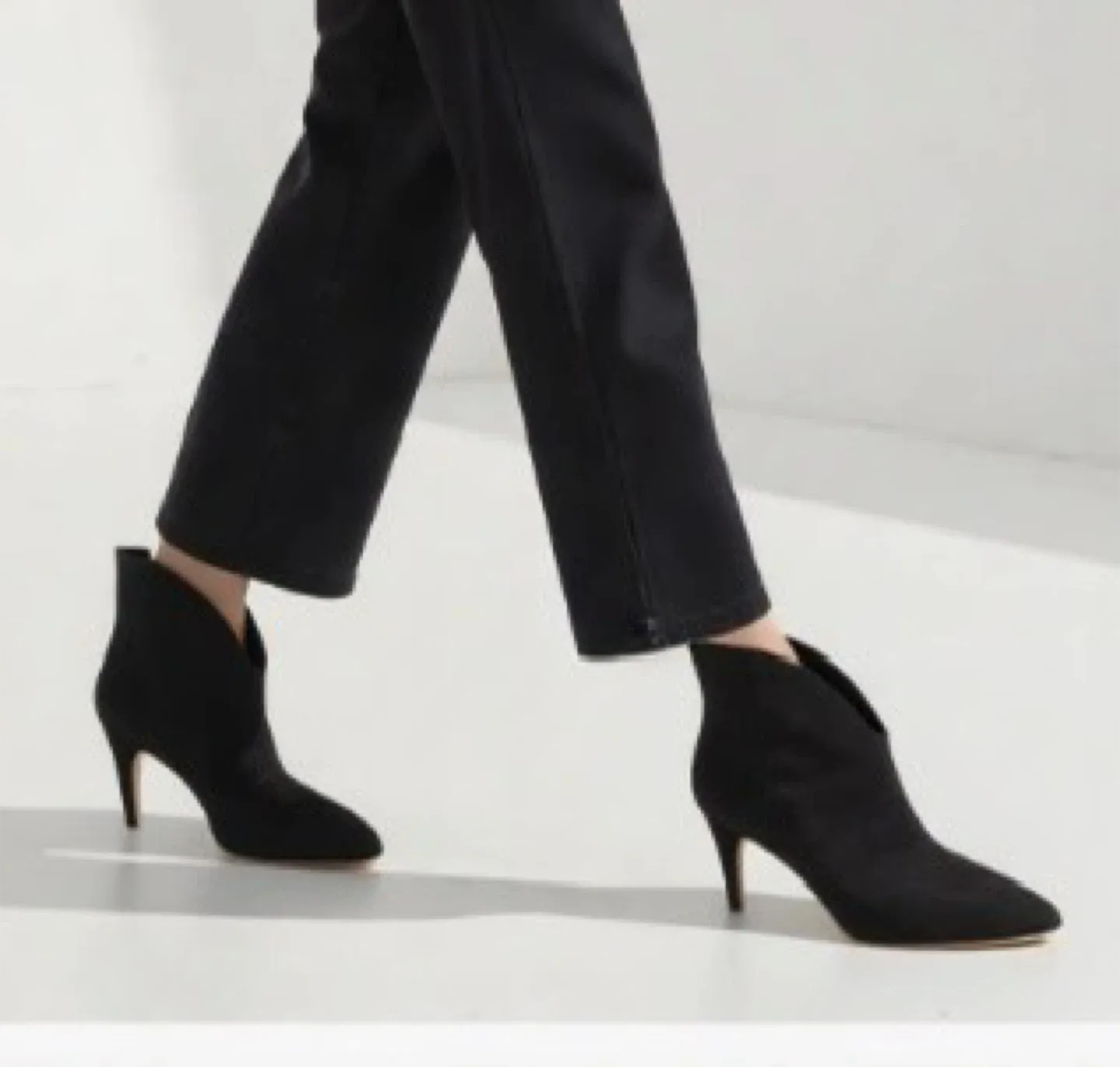 H&M Faux Suede Black Ankle Boots thumbnail