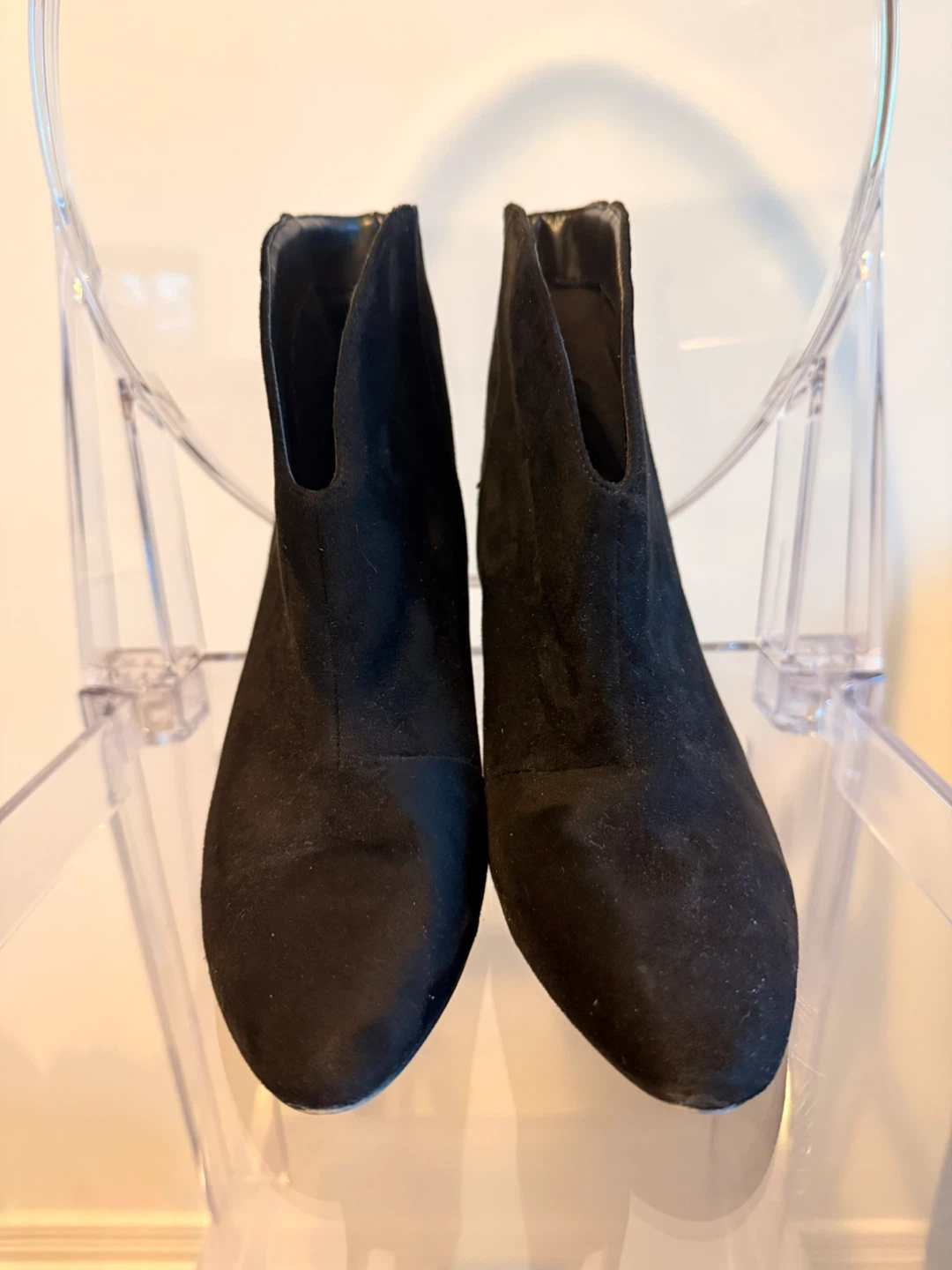 H&M Faux Suede Black Ankle Boots - photo 3