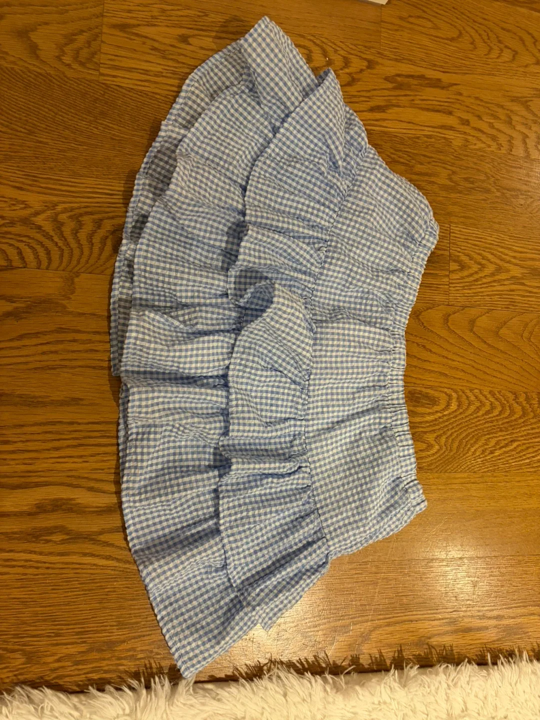 Blue Gingham Ruffle Skirt thumbnail