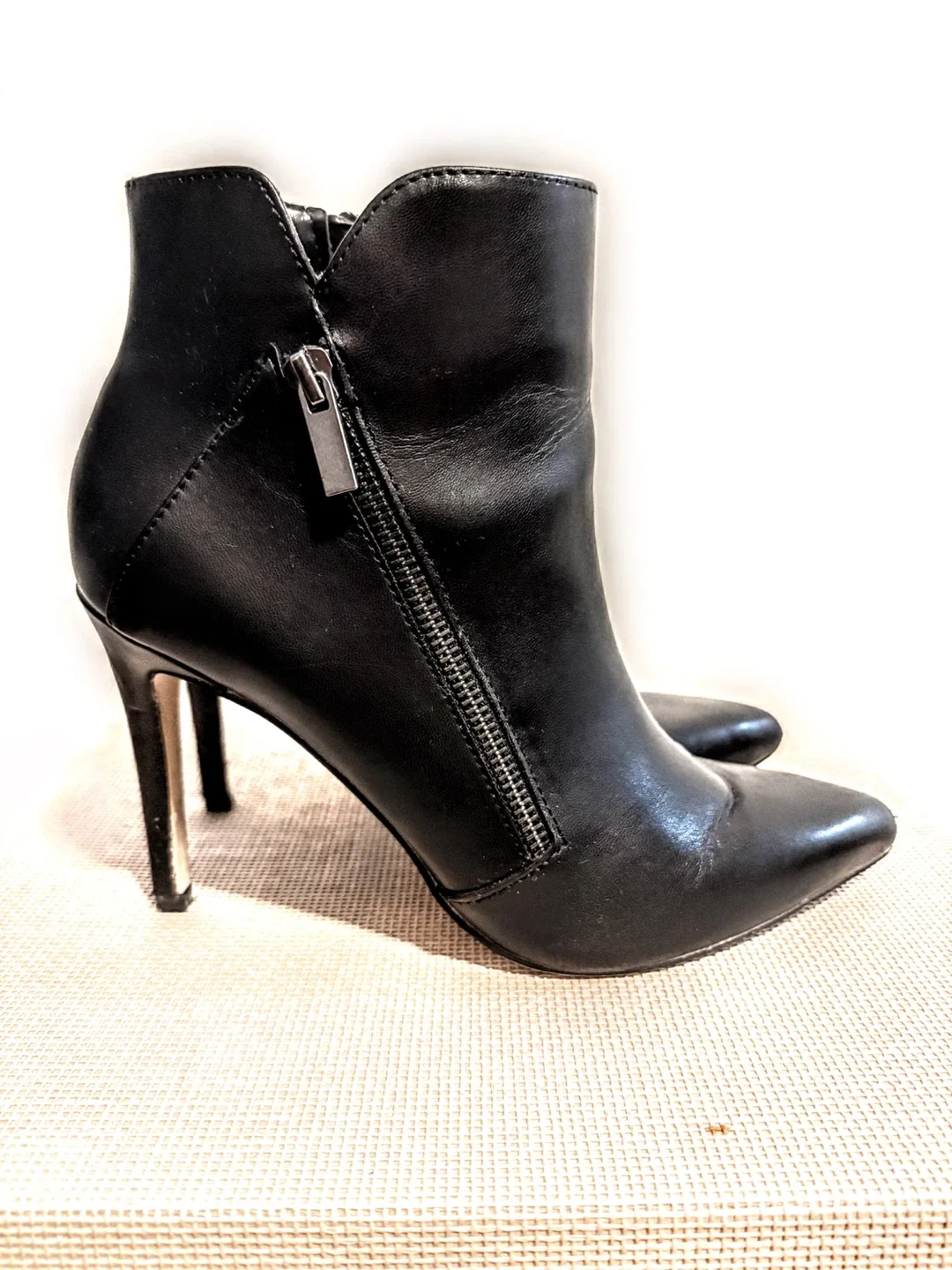 BCBG Black Leather Ankle Boots image indicator(3)