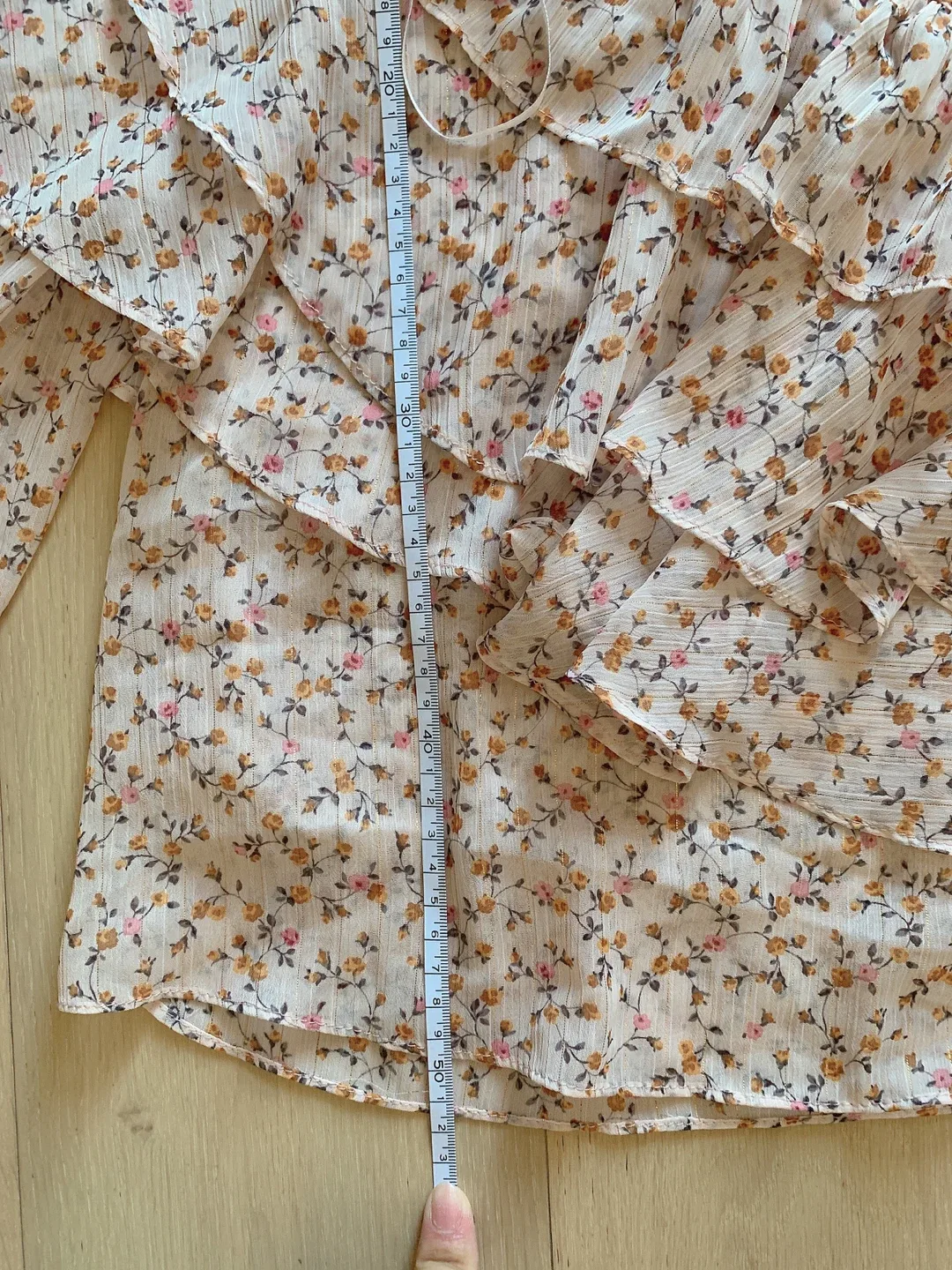 Zara Trafaluc Floral Ruffle Blouse Size XS image indicator(6)