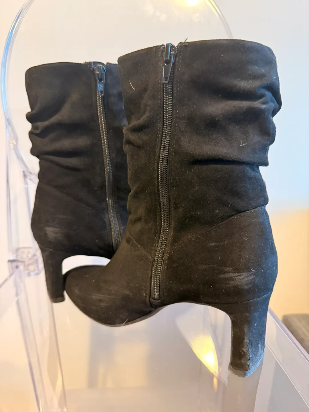 Faux Suede Black Ankle Boots image indicator(5)