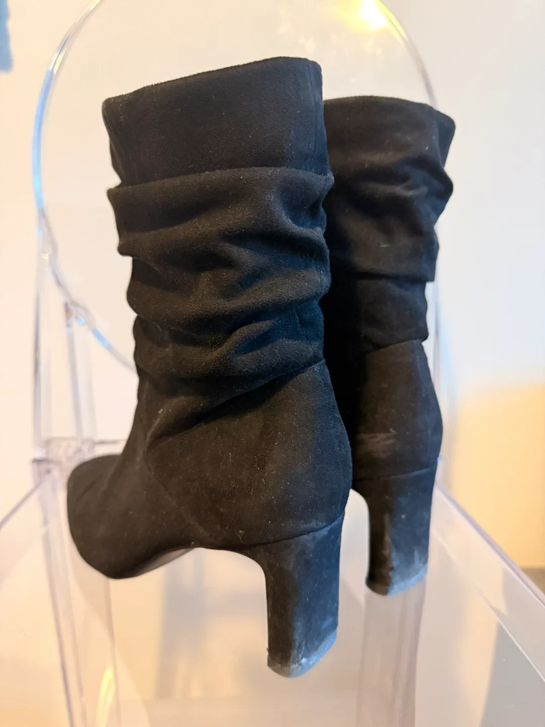 Faux Suede Black Ankle Boots image indicator(4)