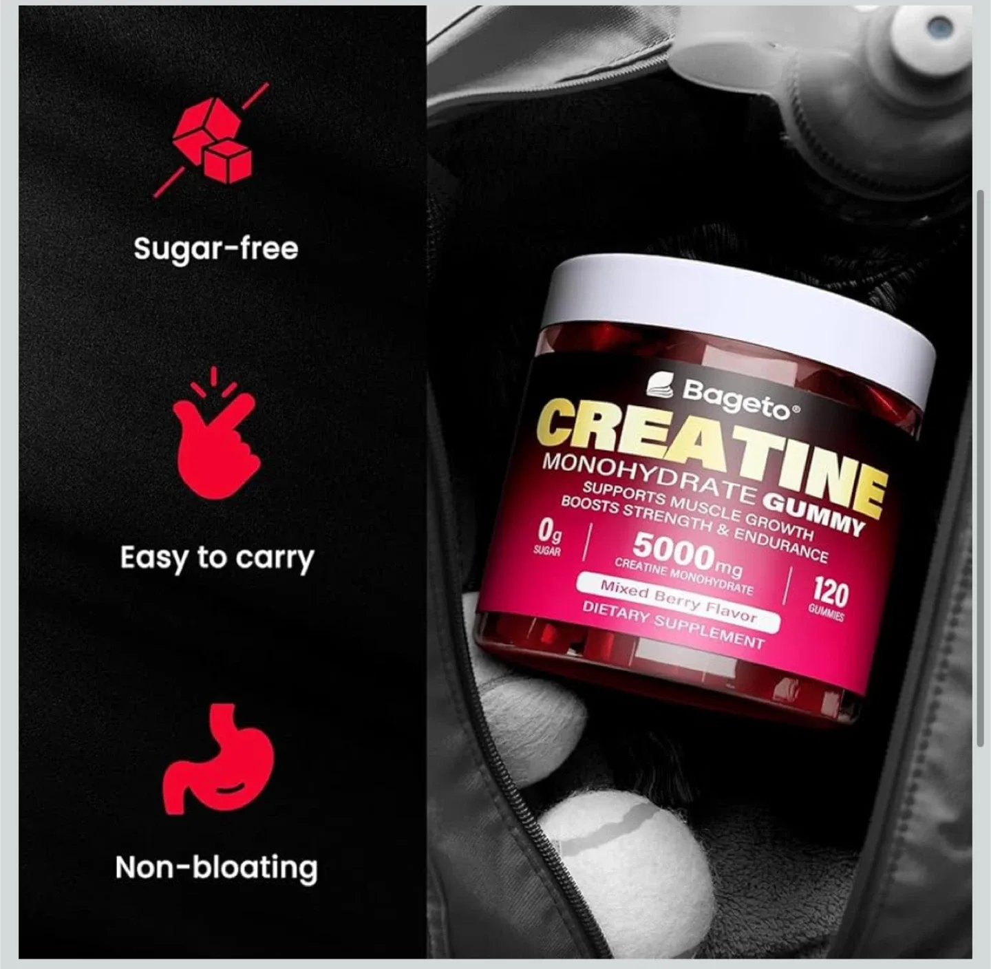 Bageto Creatine Monohydrate Gummies - Mixed Berry image indicator(3)