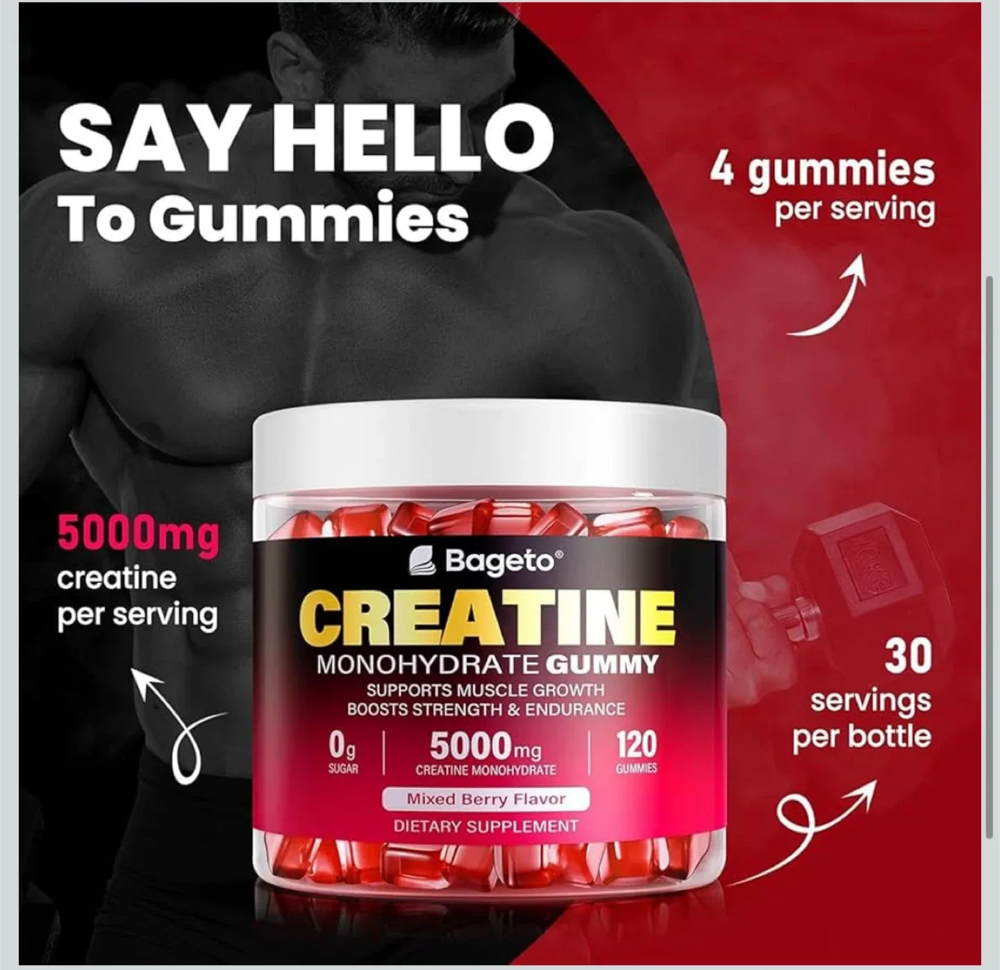 Bageto Creatine Monohydrate Gummies - Mixed Berry image indicator(4)