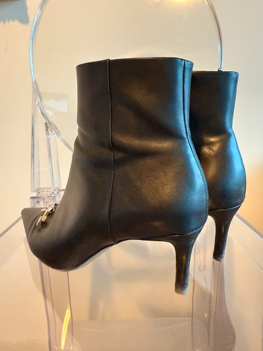 Zara Black Leather Ankle Boots - photo 4