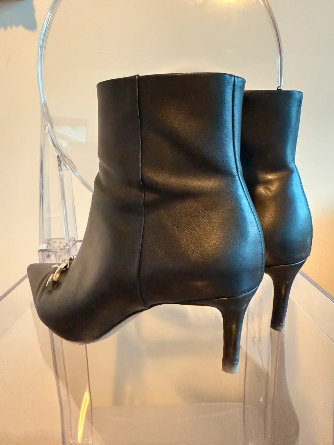 Zara Black Leather Ankle Boots image indicator(4)