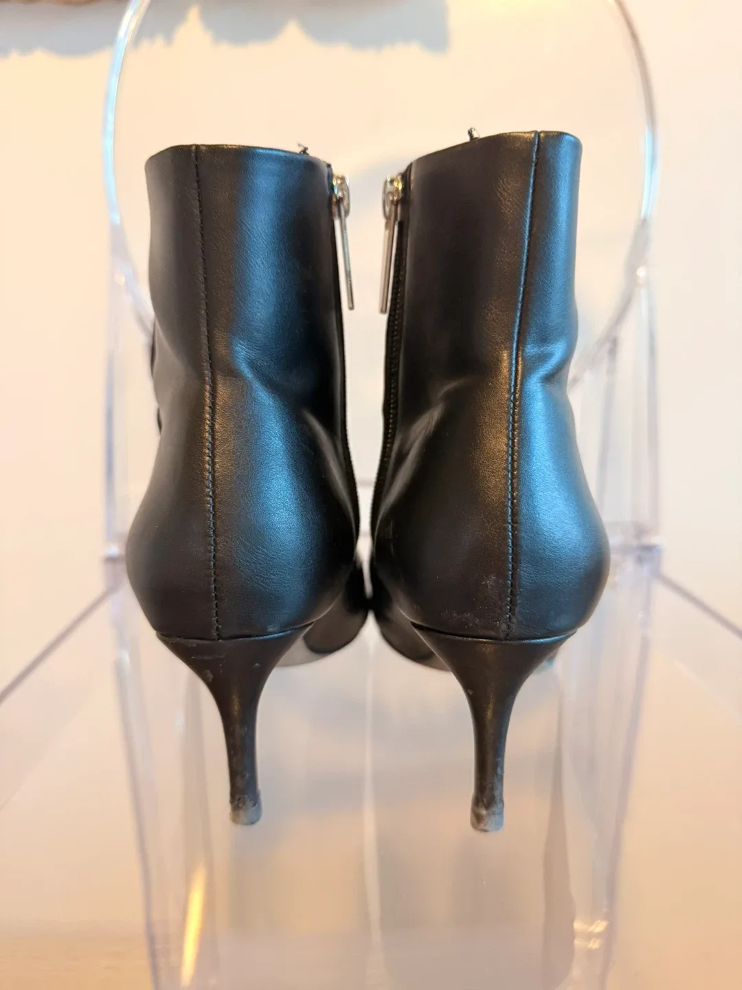 Zara Black Leather Ankle Boots image indicator(6)