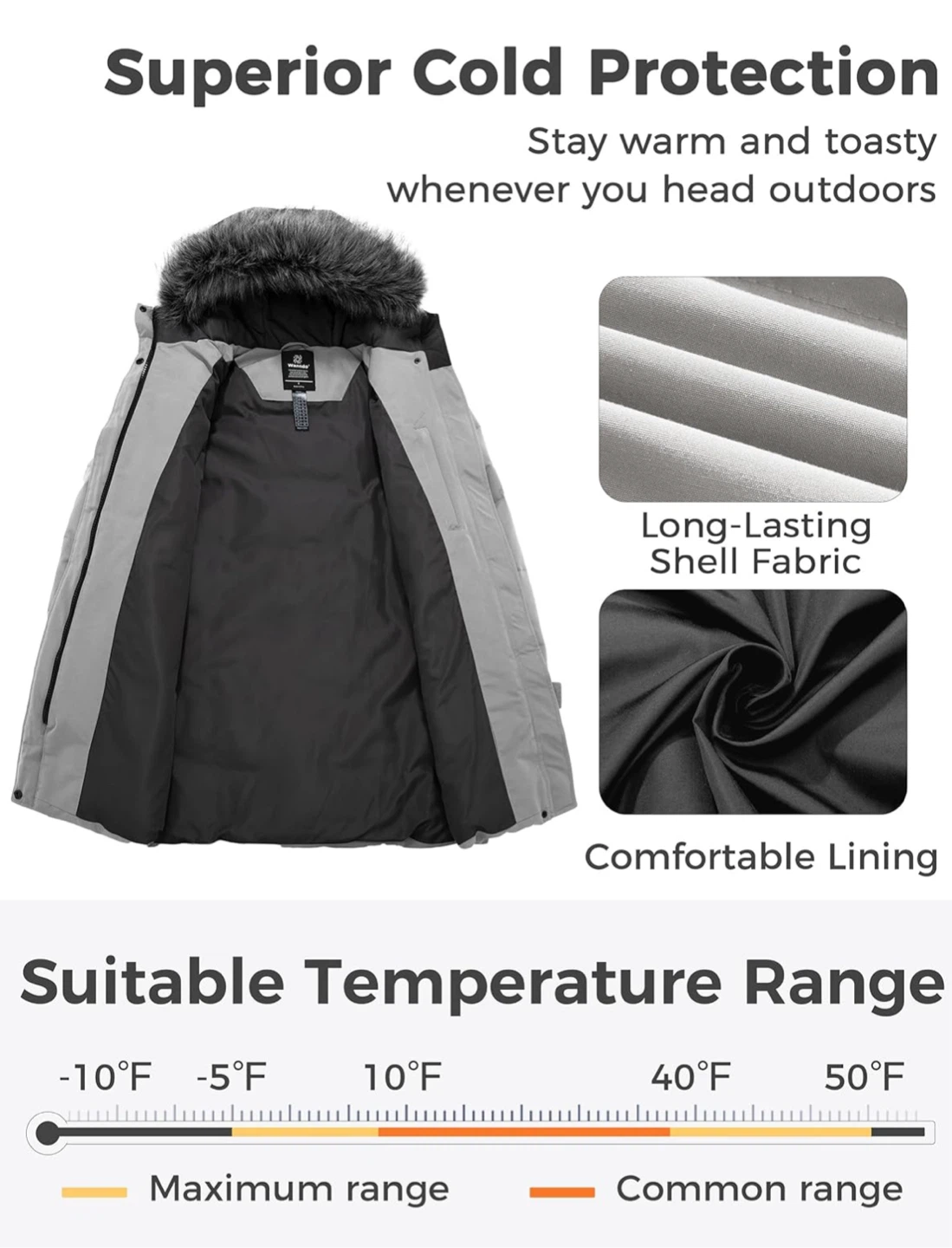 NEW! Wantdo Women's Winter Puffer Coat - Grey - photo 2