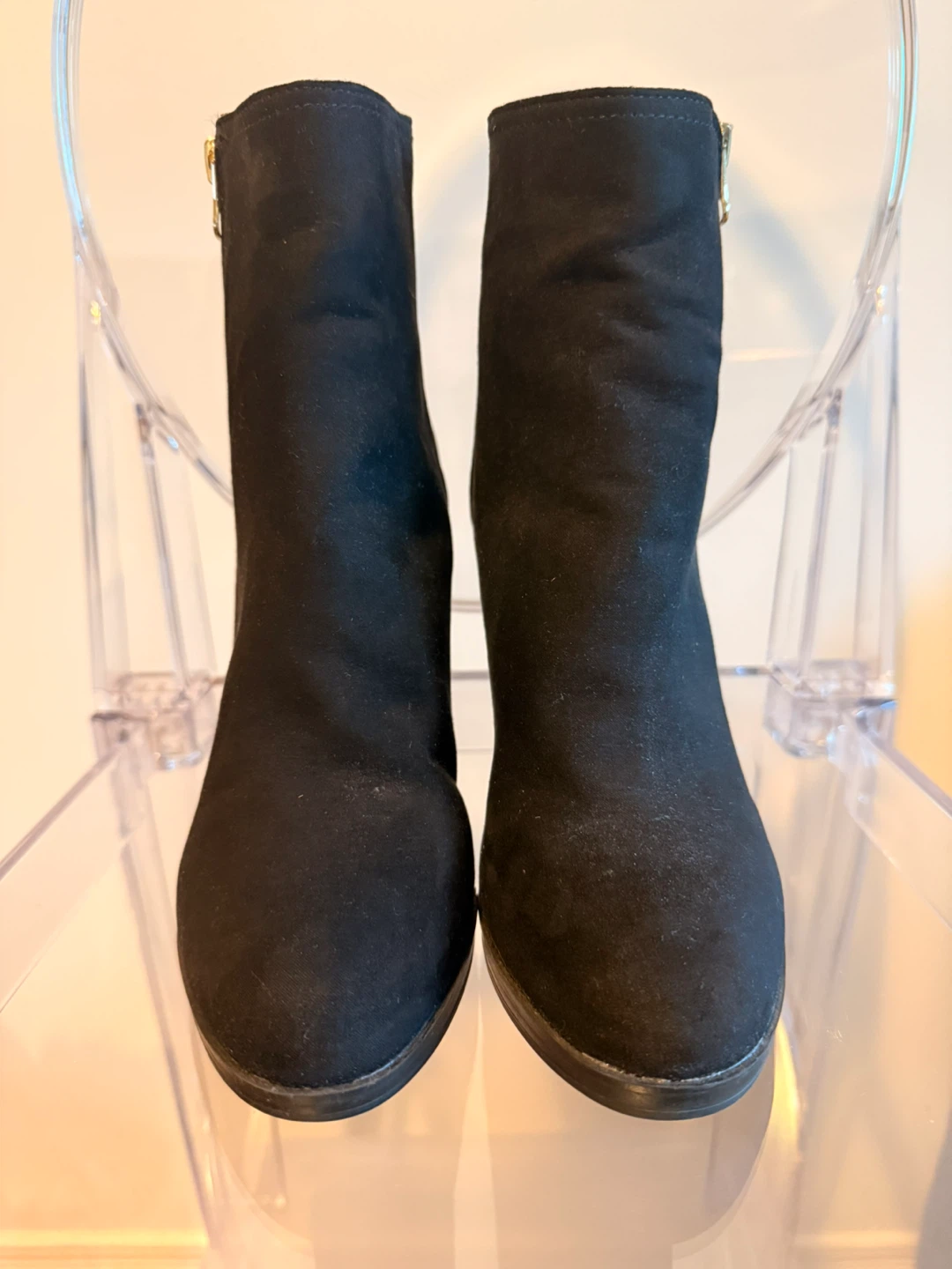 Black Faux Suede Ankle Boots - photo 3