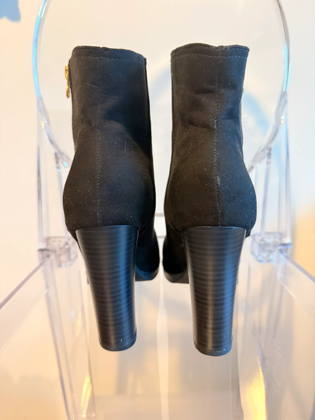 Black Faux Suede Ankle Boots - photo 4