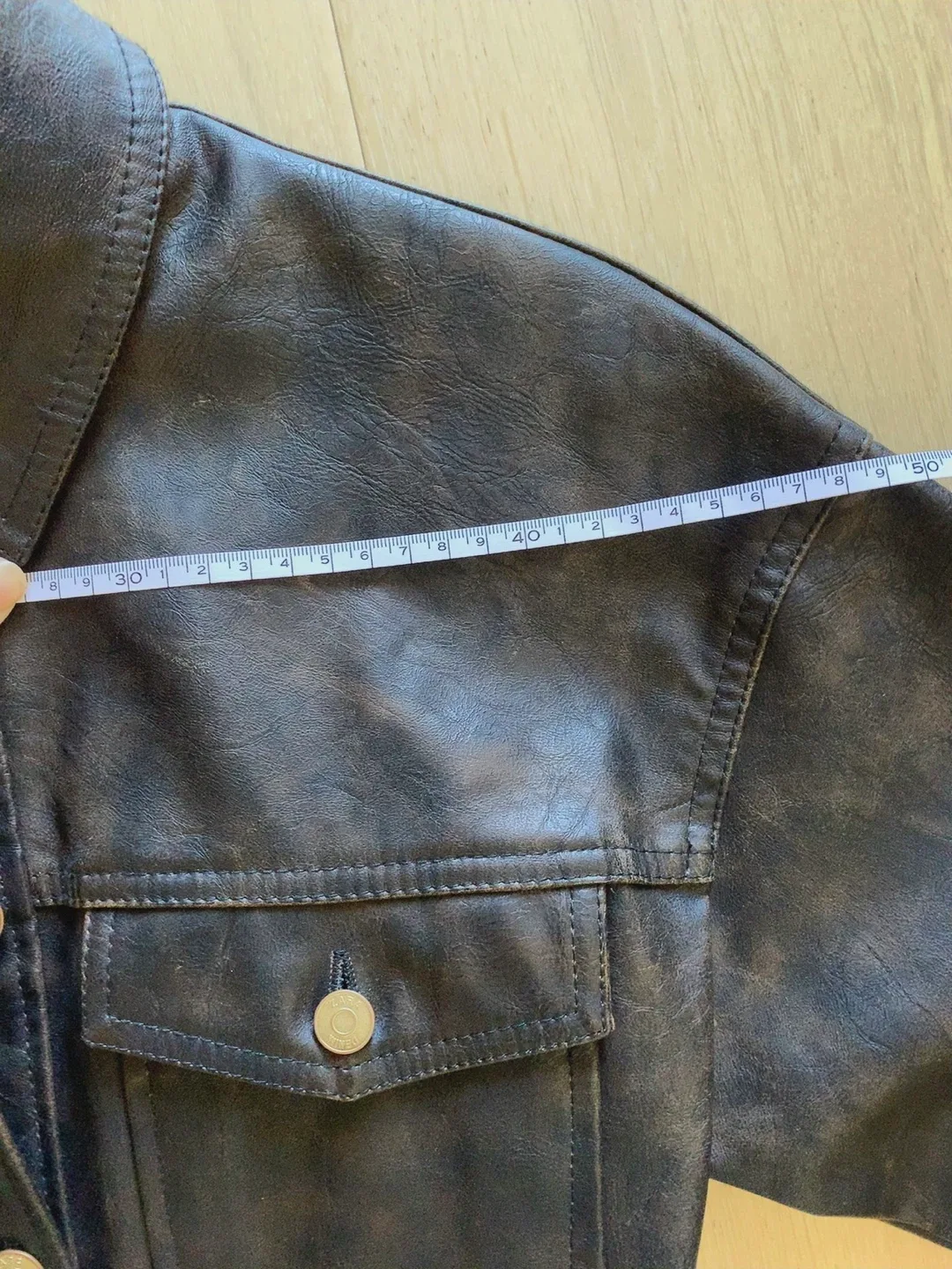 Zara Faux Leather Shirt Dress - Size XS image indicator(8)