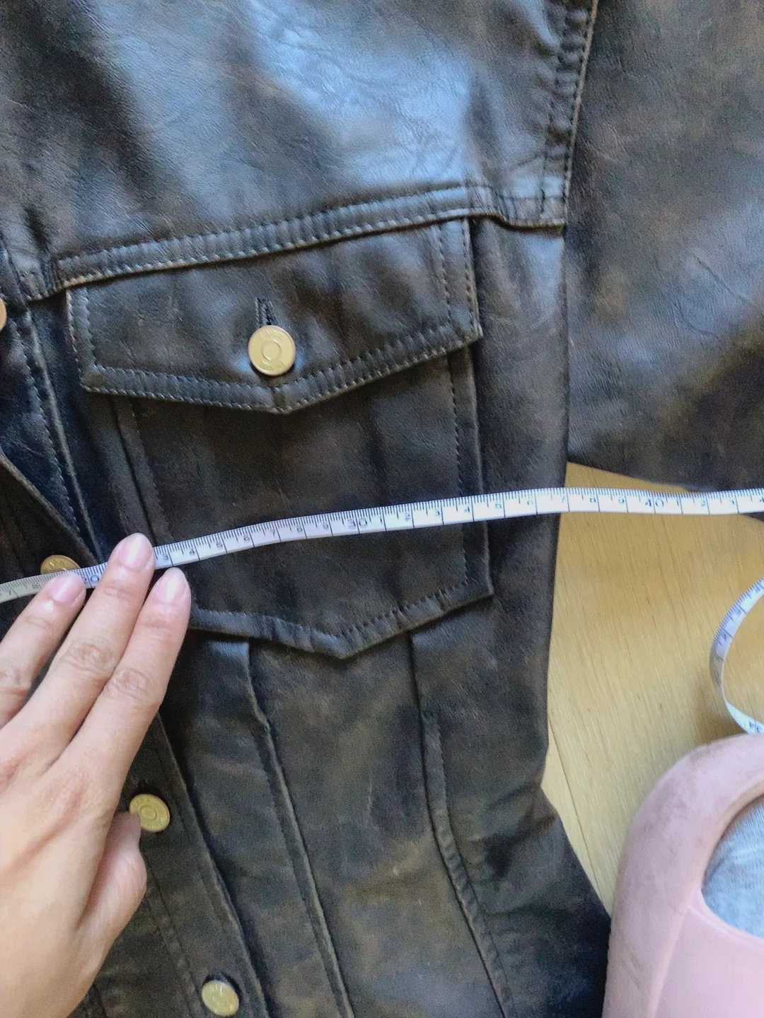 Zara Faux Leather Shirt Dress - Size XS image indicator(9)