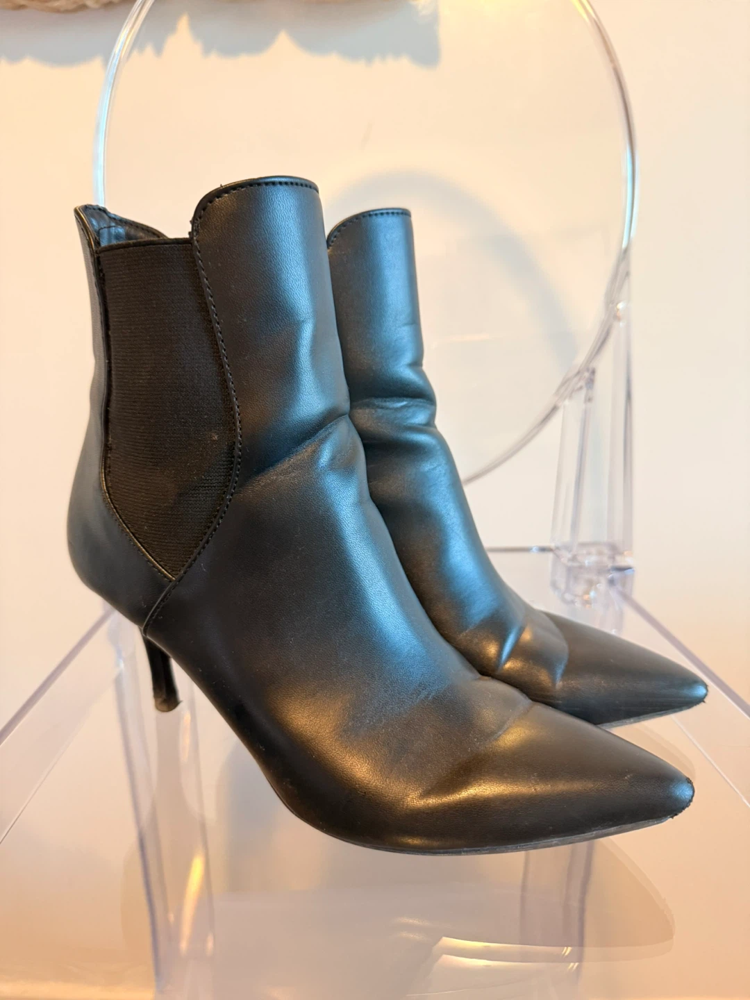 Nine West Black Leather Ankle Boots