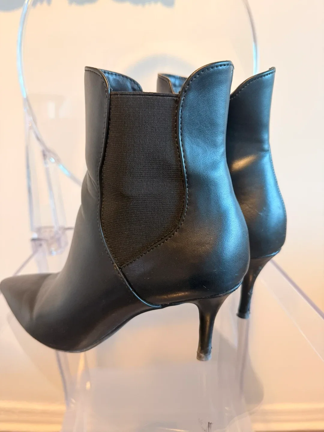 Nine West Black Leather Ankle Boots image indicator(2)