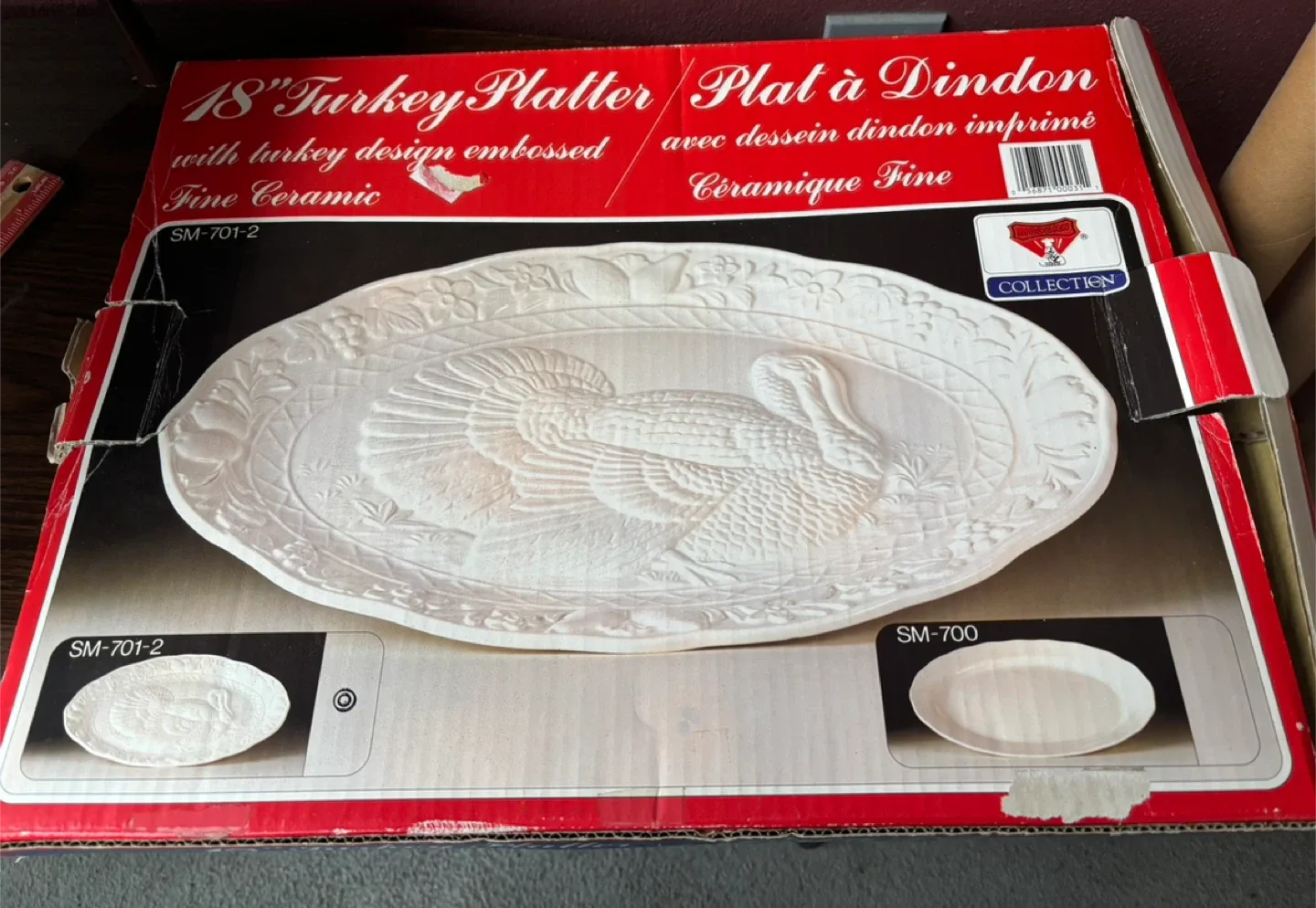 Brand new 18" Turkey Platter - White Ceramic image indicator(2)