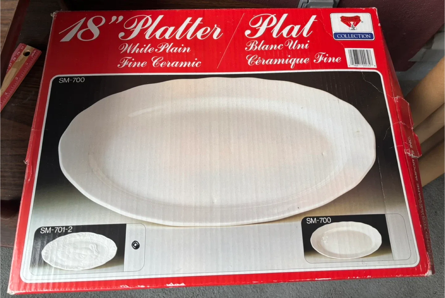 Brand new 18" Turkey Platter - White Ceramic thumbnail