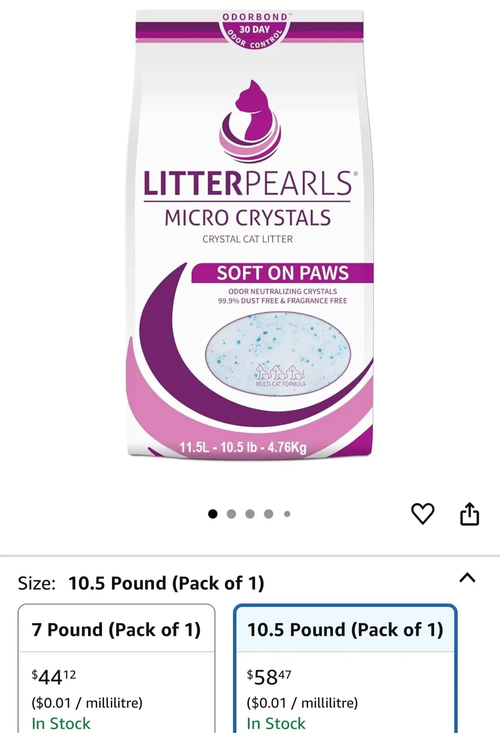 Litter Pearls Micro Crystals Cat Litter - 10.5 lbs image indicator(4)