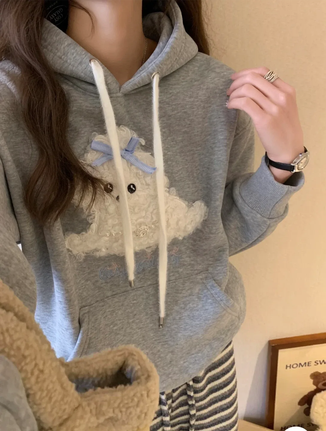 Cozy Galaxy Grey Hoodie image indicator(6)