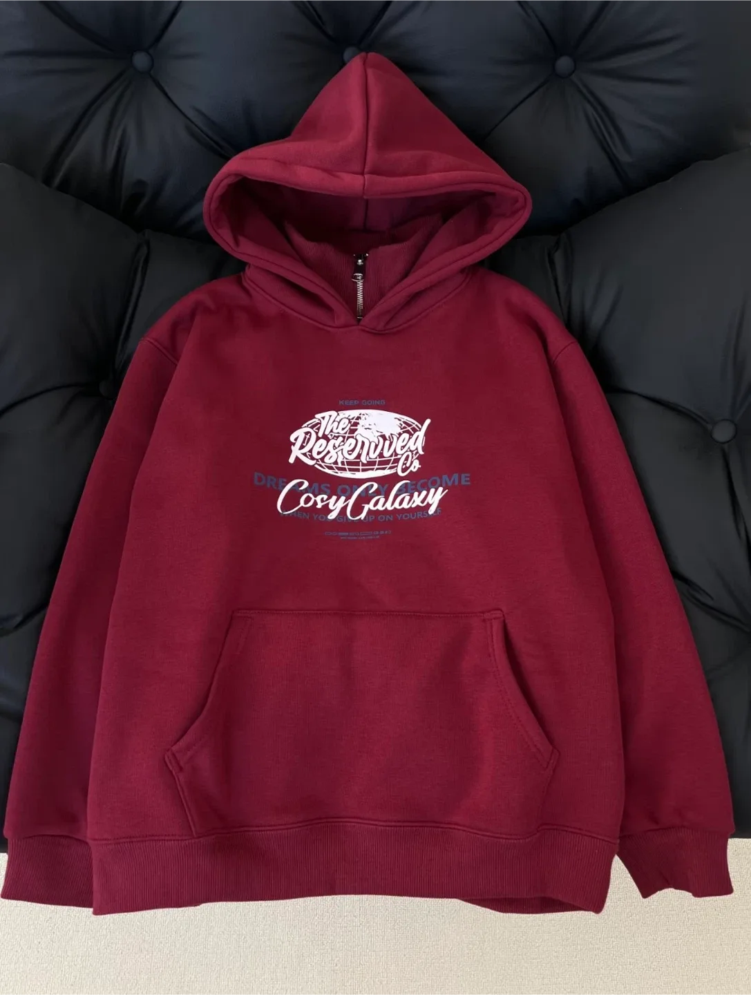 Cozy Galaxy Burgundy Hoodie thumbnail